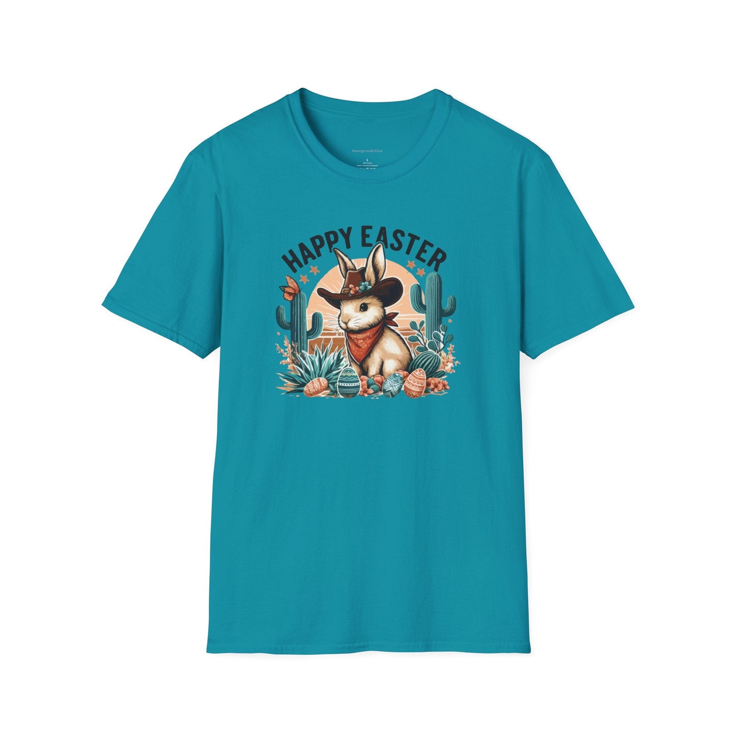 Easter T-shirt, Bunny Cowboy Tee, Easter Cowboy, Softstyle T-Shirt - SmorgeousByGina