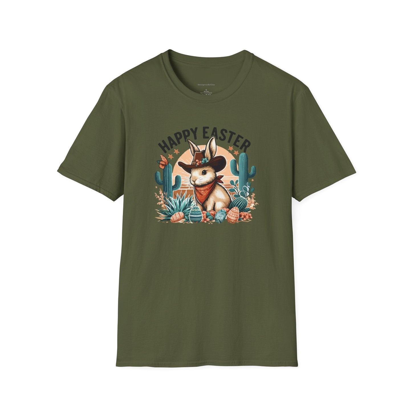 Easter T-shirt, Bunny Cowboy Tee, Easter Cowboy, Softstyle T-Shirt - SmorgeousByGina