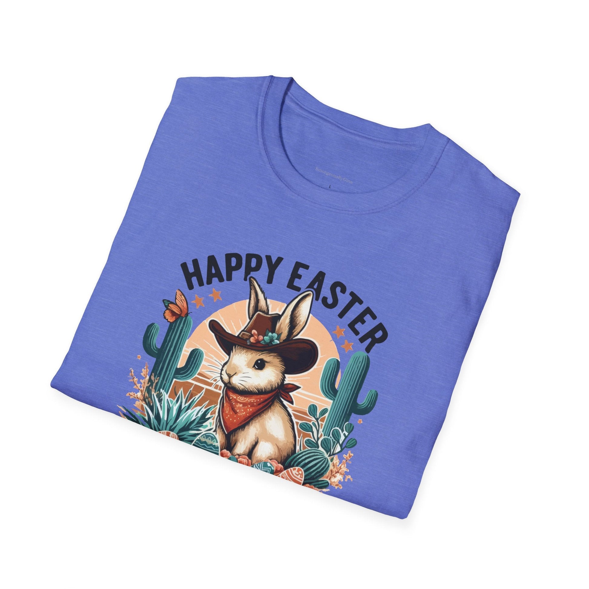 Easter T-shirt, Bunny Cowboy Tee, Easter Cowboy, Softstyle T-Shirt - SmorgeousByGina