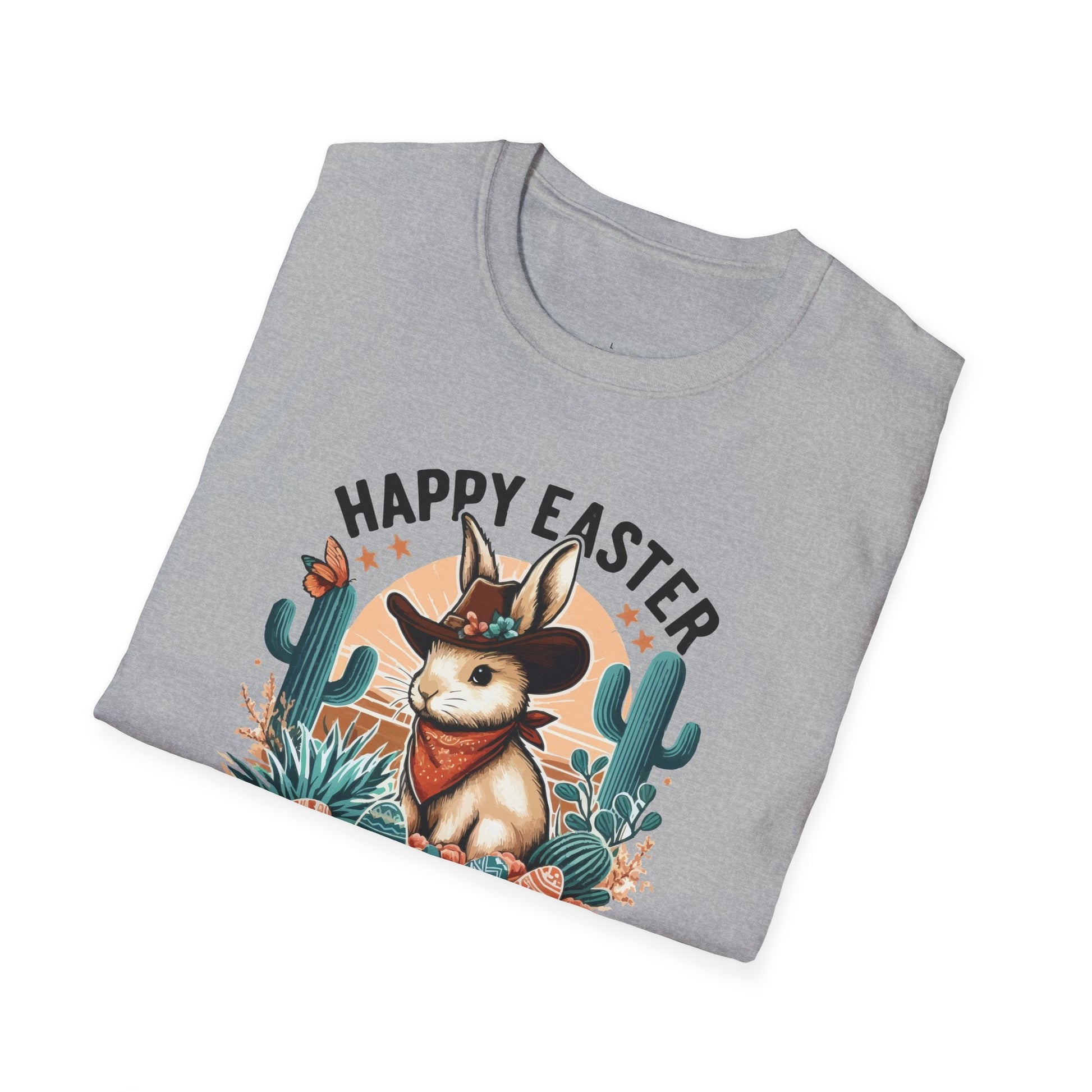 Easter T-shirt, Bunny Cowboy Tee, Easter Cowboy, Softstyle T-Shirt - SmorgeousByGina