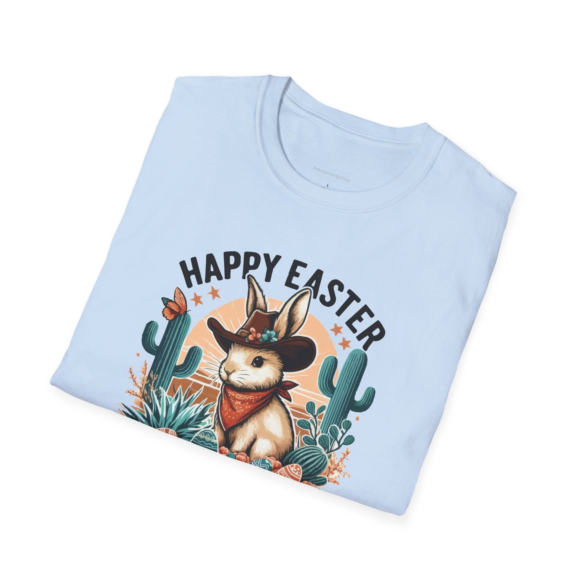 Easter T-shirt, Bunny Cowboy Tee, Easter Cowboy, Softstyle T-Shirt - SmorgeousByGina