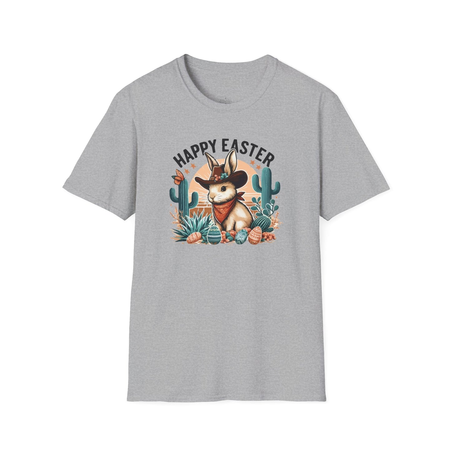 Easter T-shirt, Bunny Cowboy Tee, Easter Cowboy, Softstyle T-Shirt - SmorgeousByGina