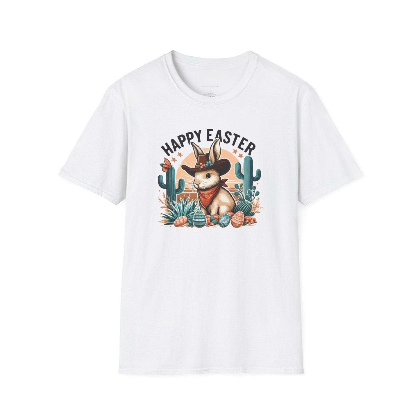 Easter T-shirt, Bunny Cowboy Tee, Easter Cowboy, Softstyle T-Shirt - SmorgeousByGina