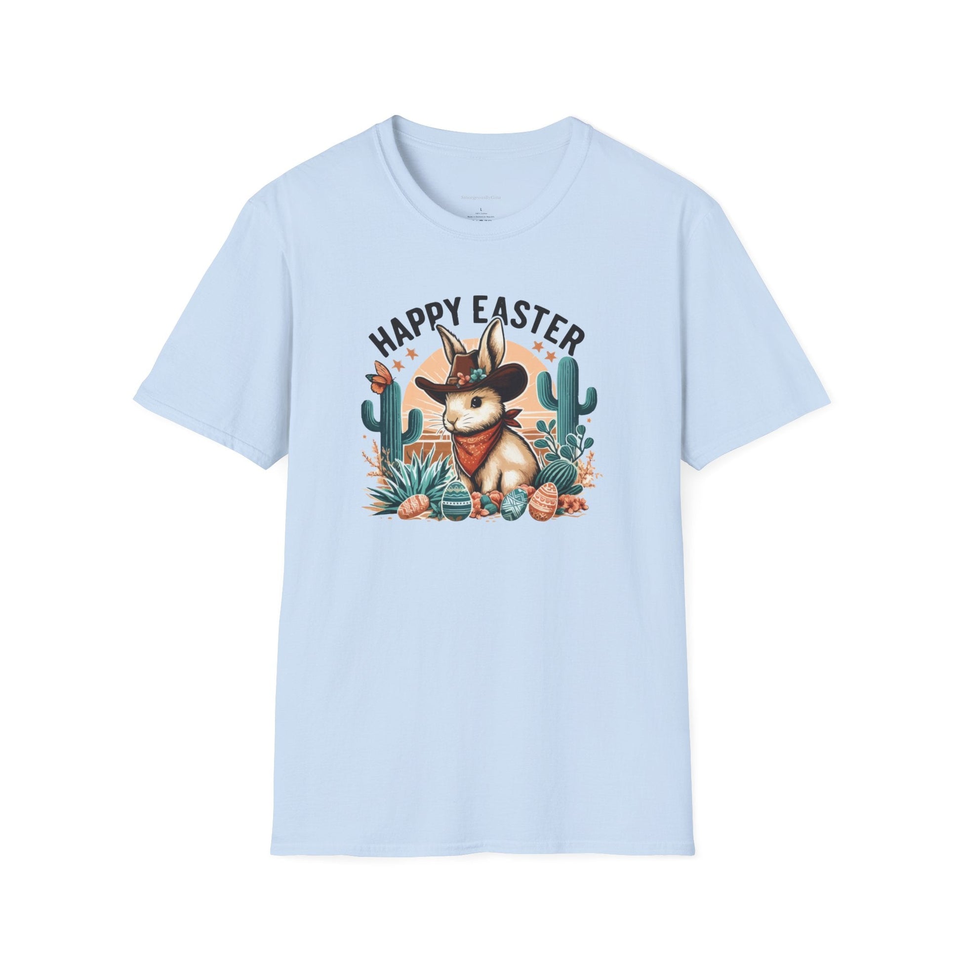 Easter T-shirt, Bunny Cowboy Tee, Easter Cowboy, Softstyle T-Shirt - SmorgeousByGina