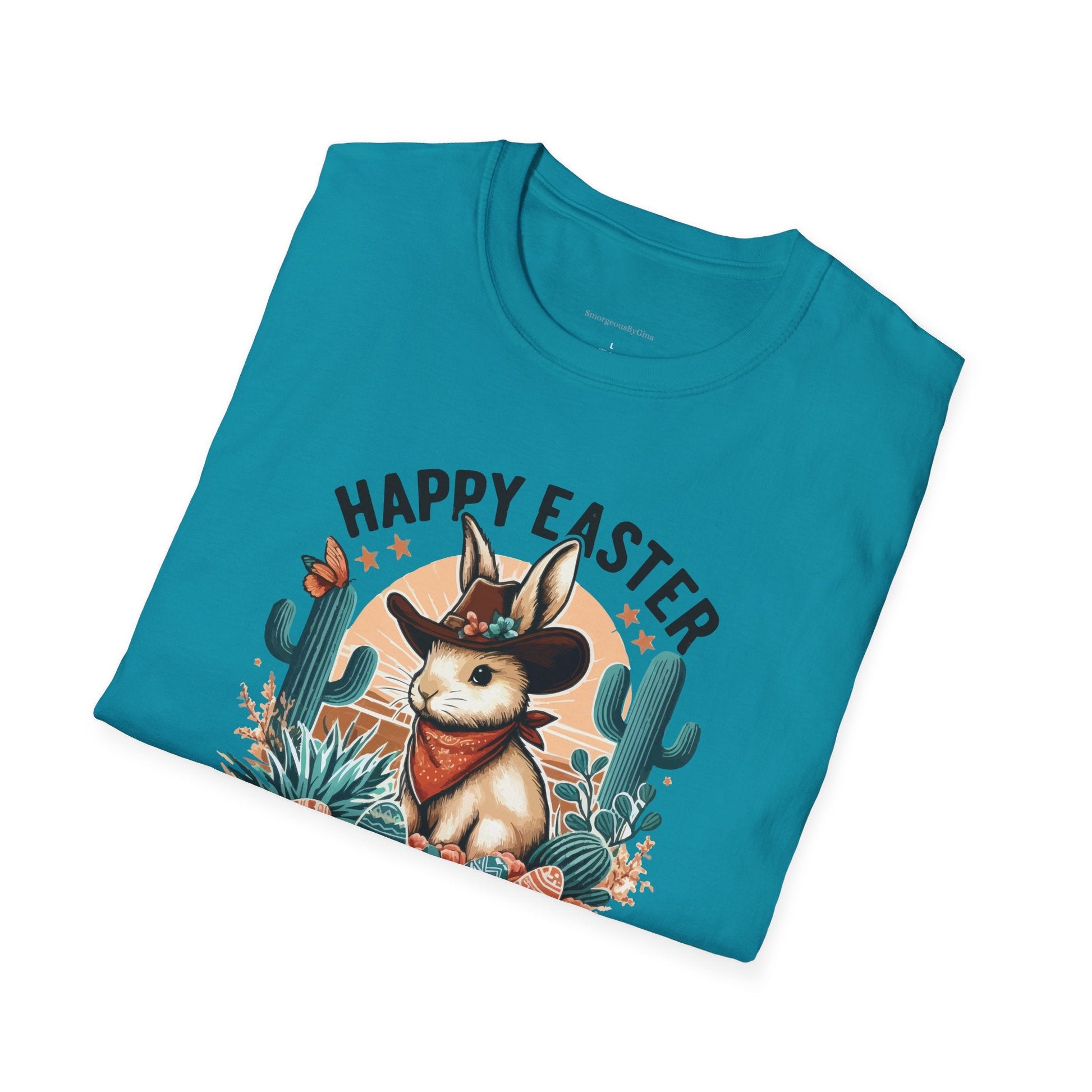 Easter T-shirt, Bunny Cowboy Tee, Easter Cowboy, Softstyle T-Shirt - SmorgeousByGina