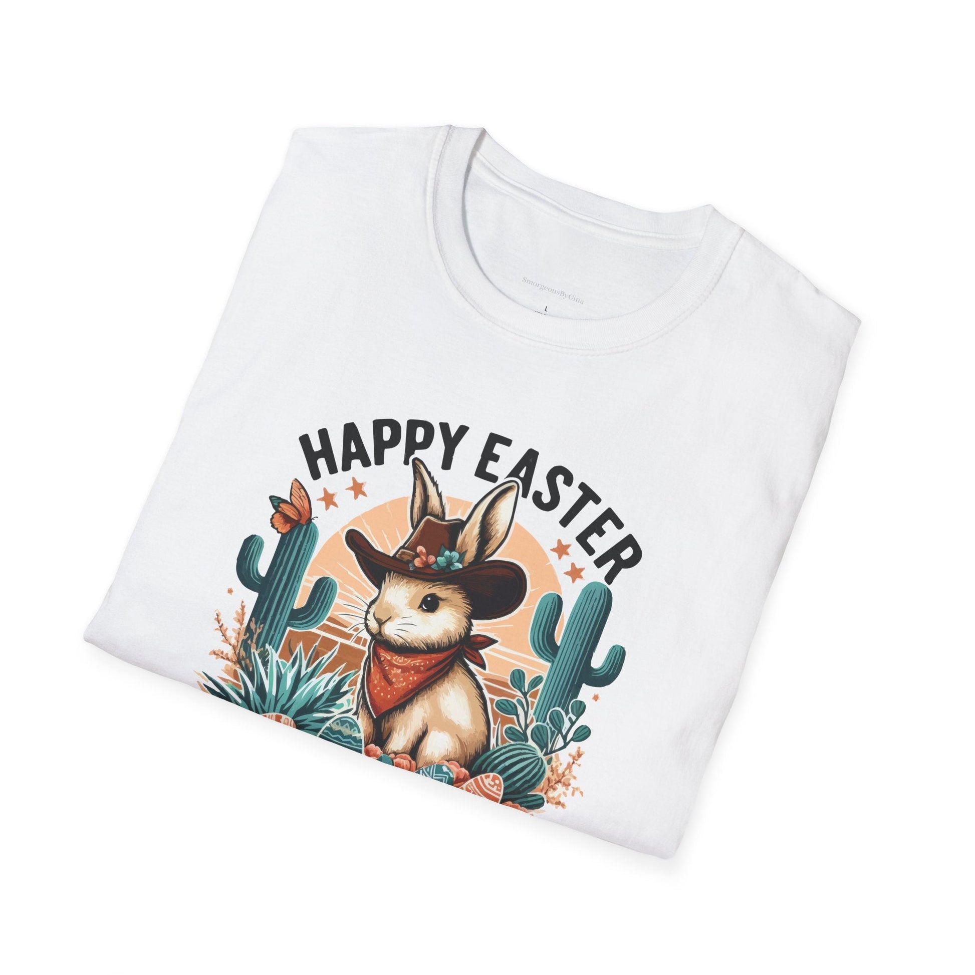 Easter T-shirt, Bunny Cowboy Tee, Easter Cowboy, Softstyle T-Shirt - SmorgeousByGina