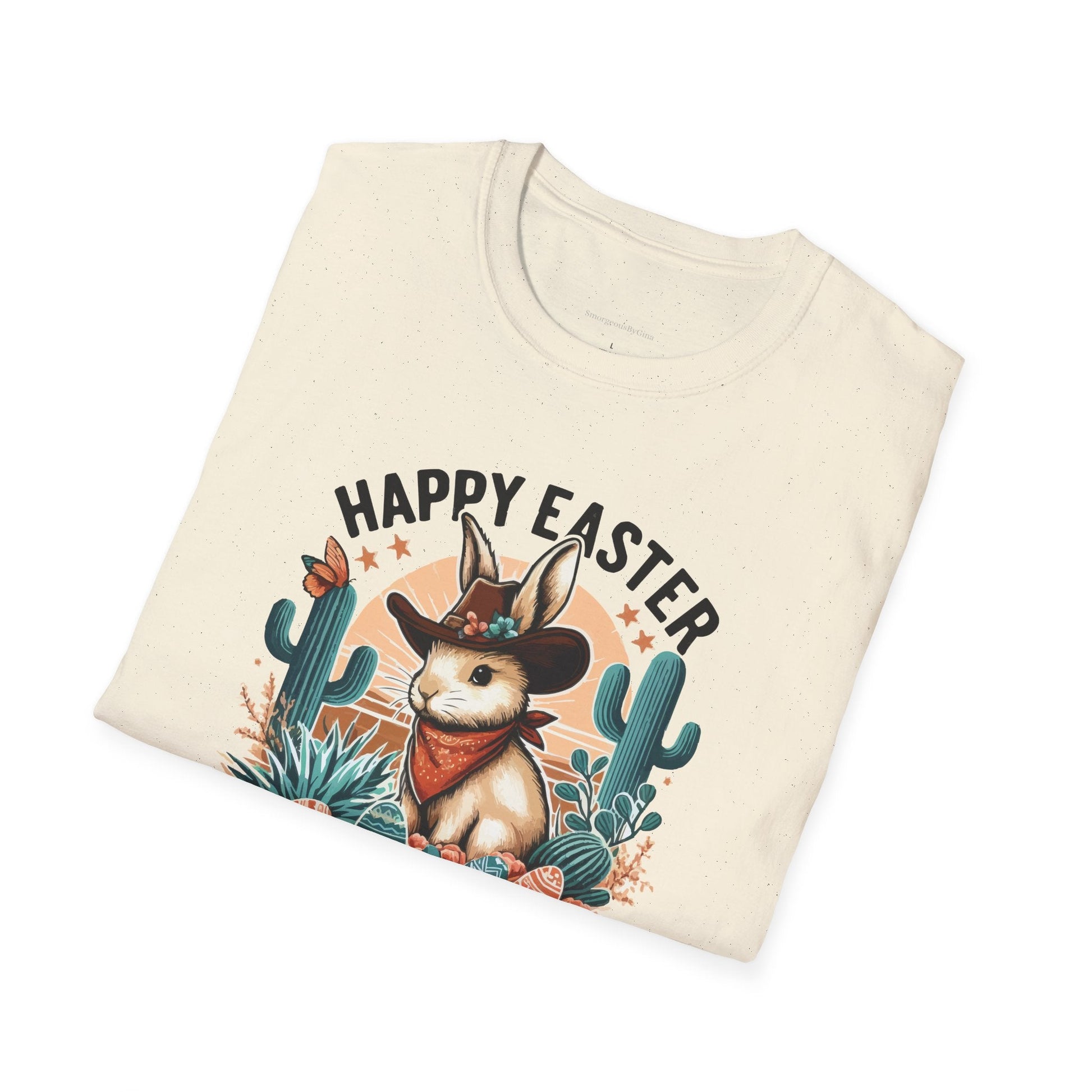 Easter T-shirt, Bunny Cowboy Tee, Easter Cowboy, Softstyle T-Shirt - SmorgeousByGina