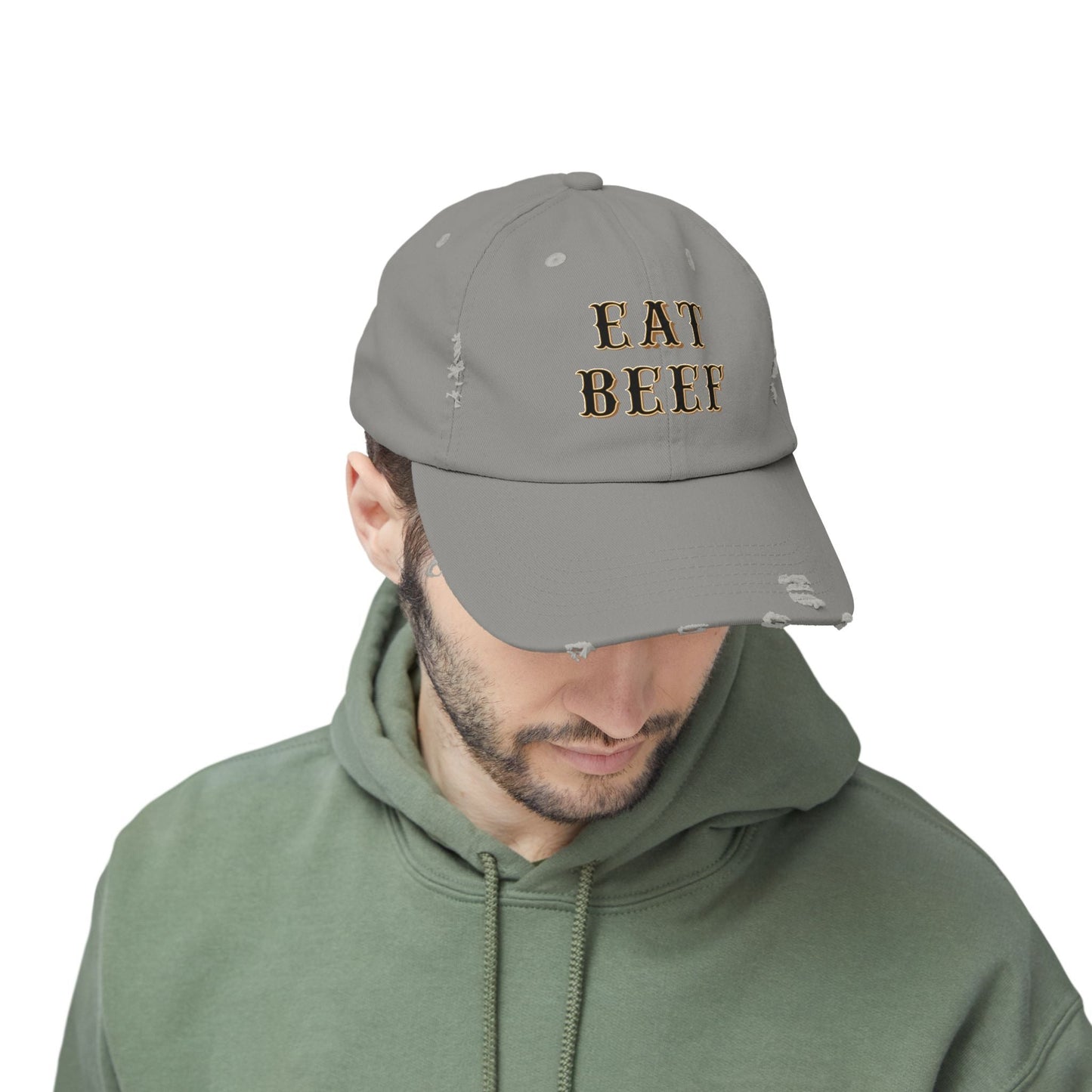 Eat Beef Unisex Distressed Cap - SmorgeousByGina