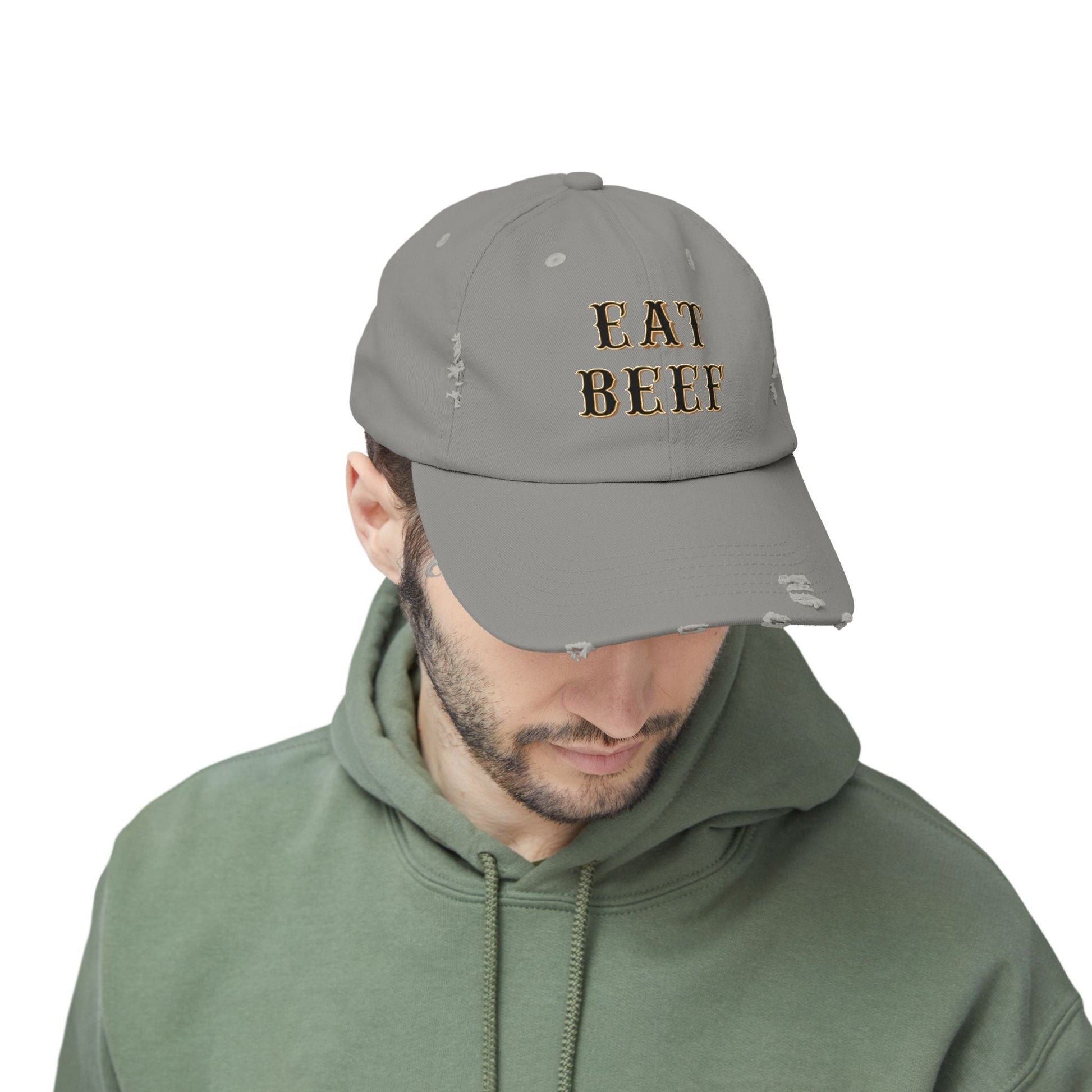 Eat Beef Unisex Distressed Cap - SmorgeousByGina