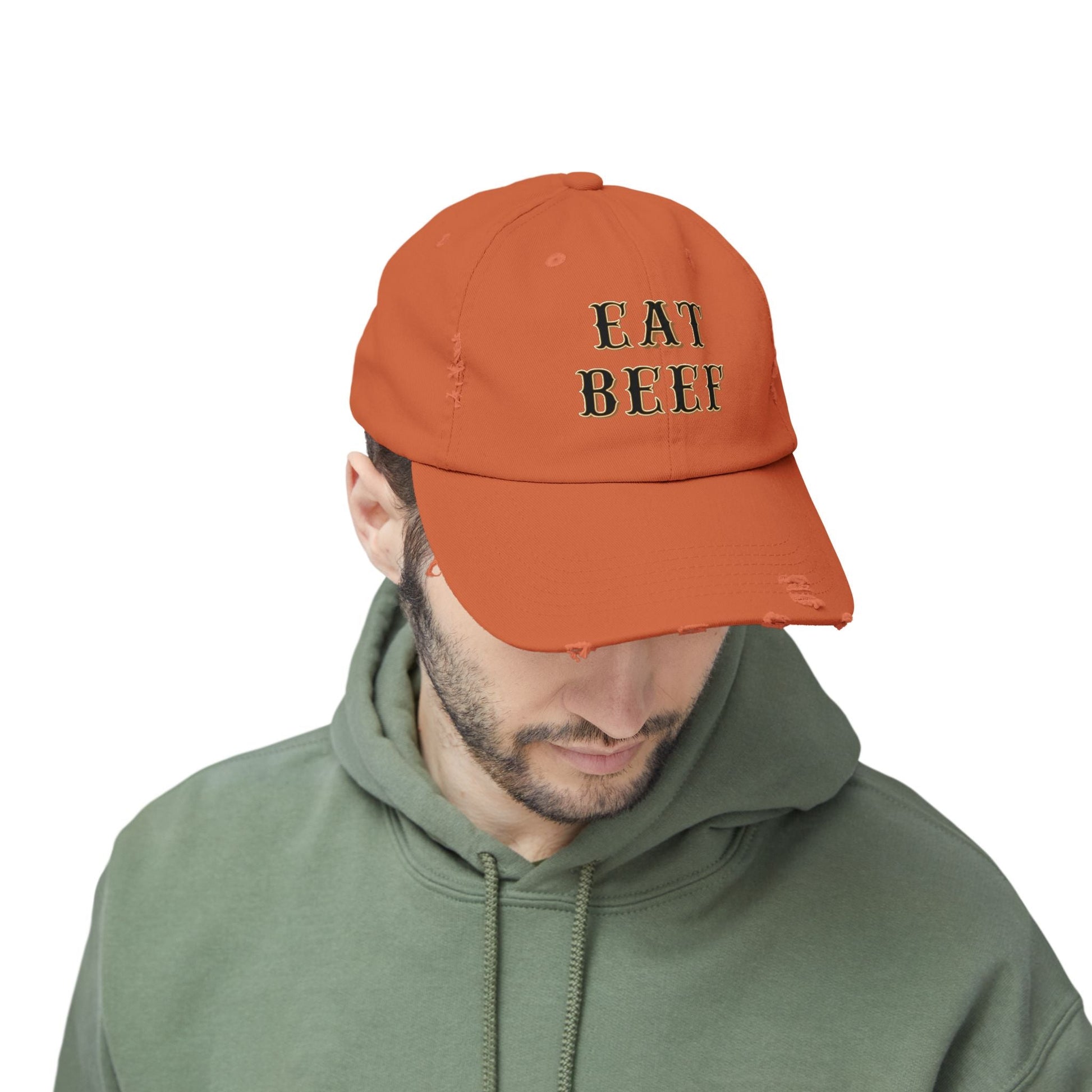 Eat Beef Unisex Distressed Cap - SmorgeousByGina