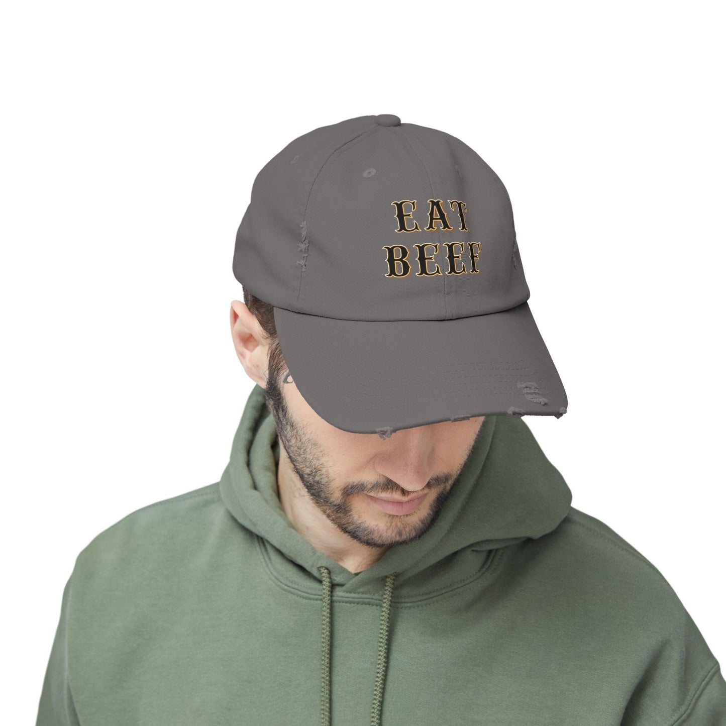 Eat Beef Unisex Distressed Cap - SmorgeousByGina