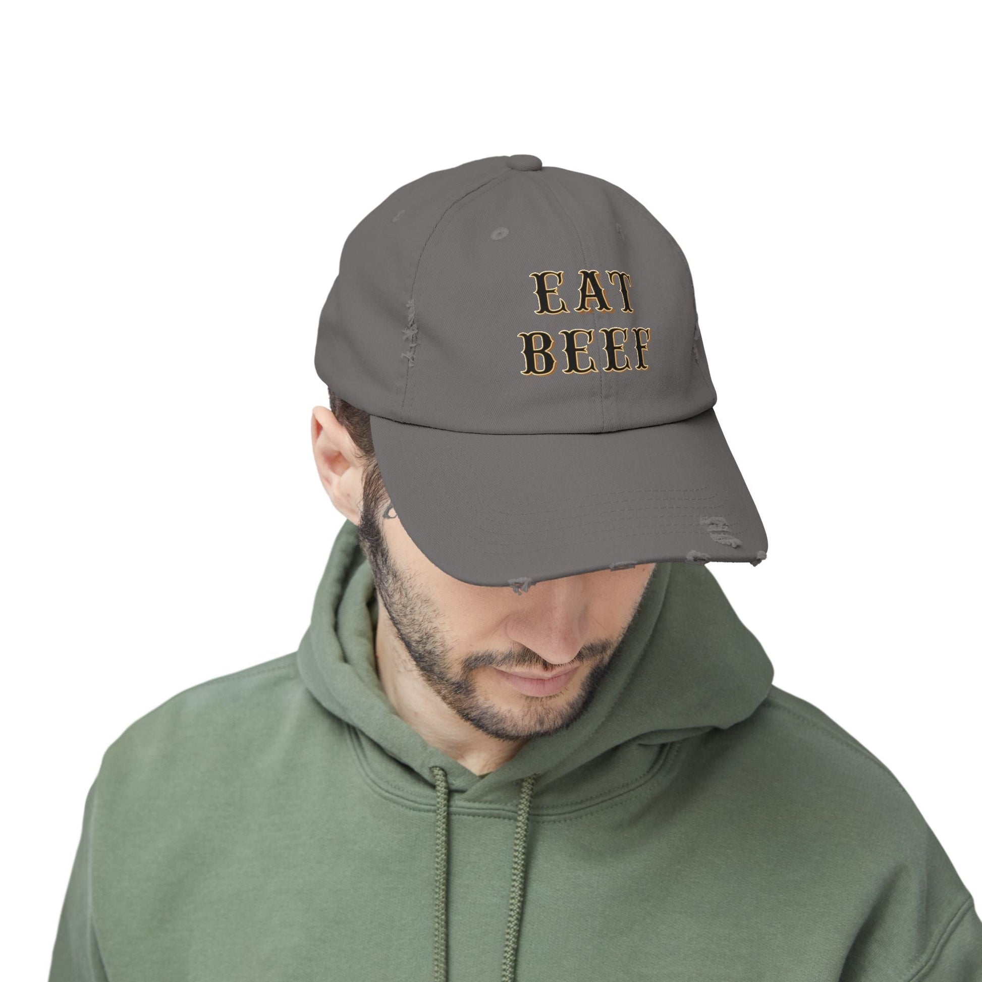 Eat Beef Unisex Distressed Cap - SmorgeousByGina
