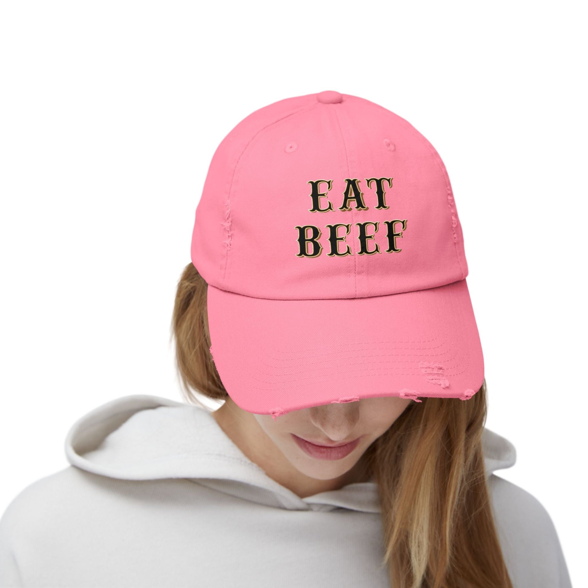 Eat Beef Unisex Distressed Cap - SmorgeousByGina