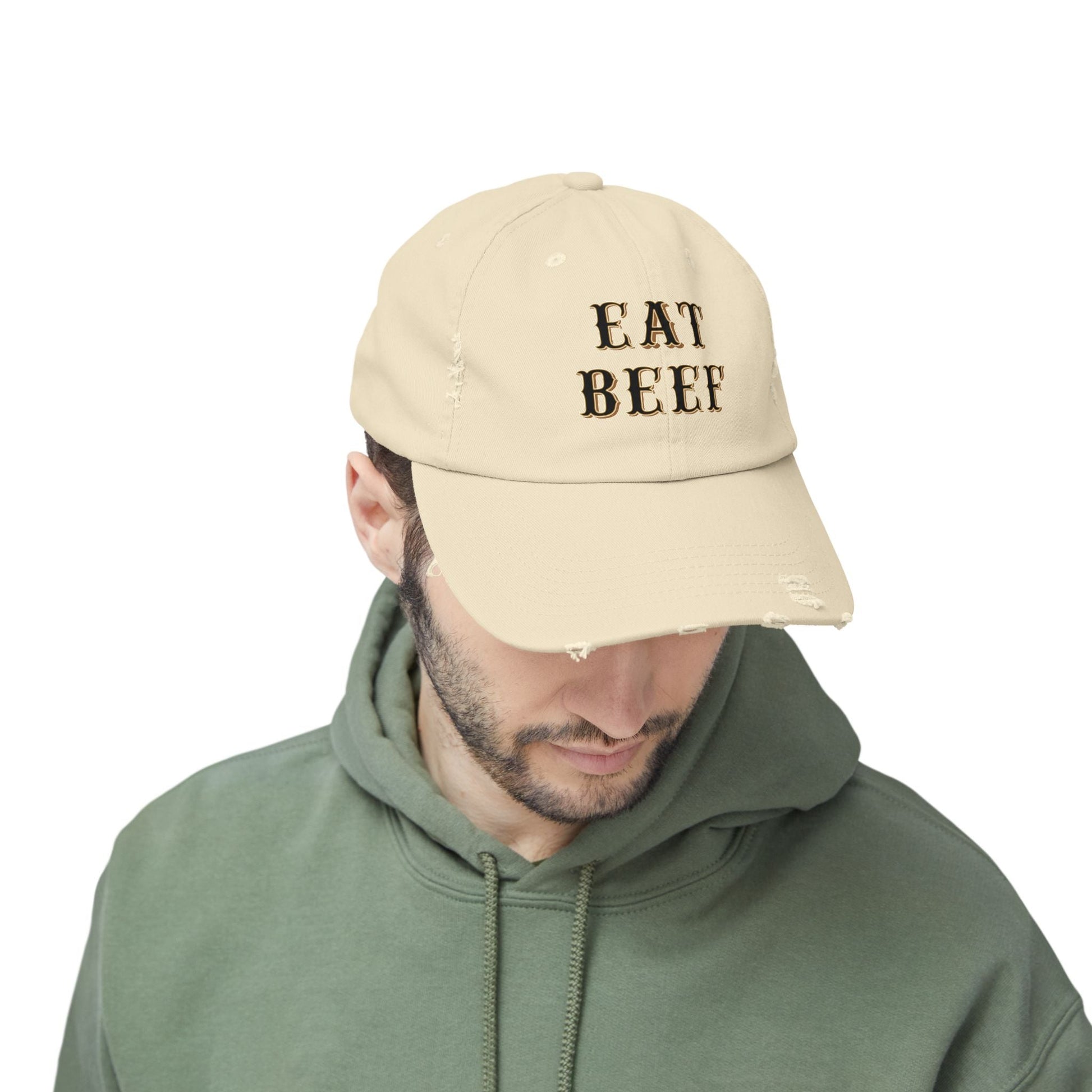 Eat Beef Unisex Distressed Cap - SmorgeousByGina
