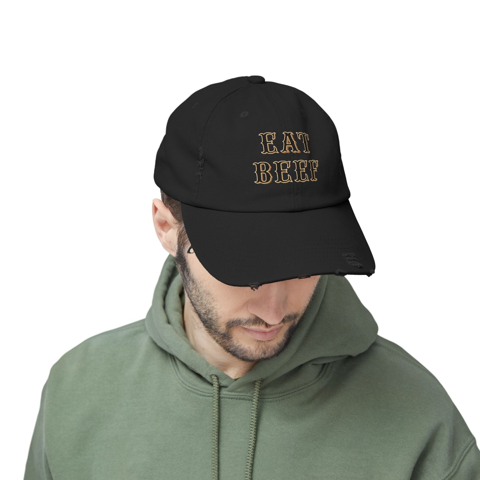 Eat Beef Unisex Distressed Cap - SmorgeousByGina