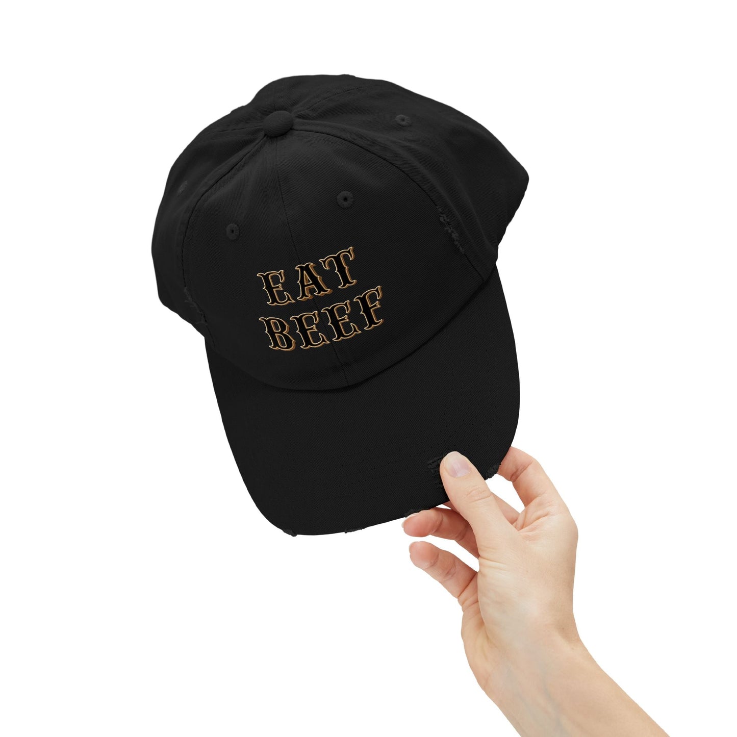 Eat Beef Unisex Distressed Cap - SmorgeousByGina