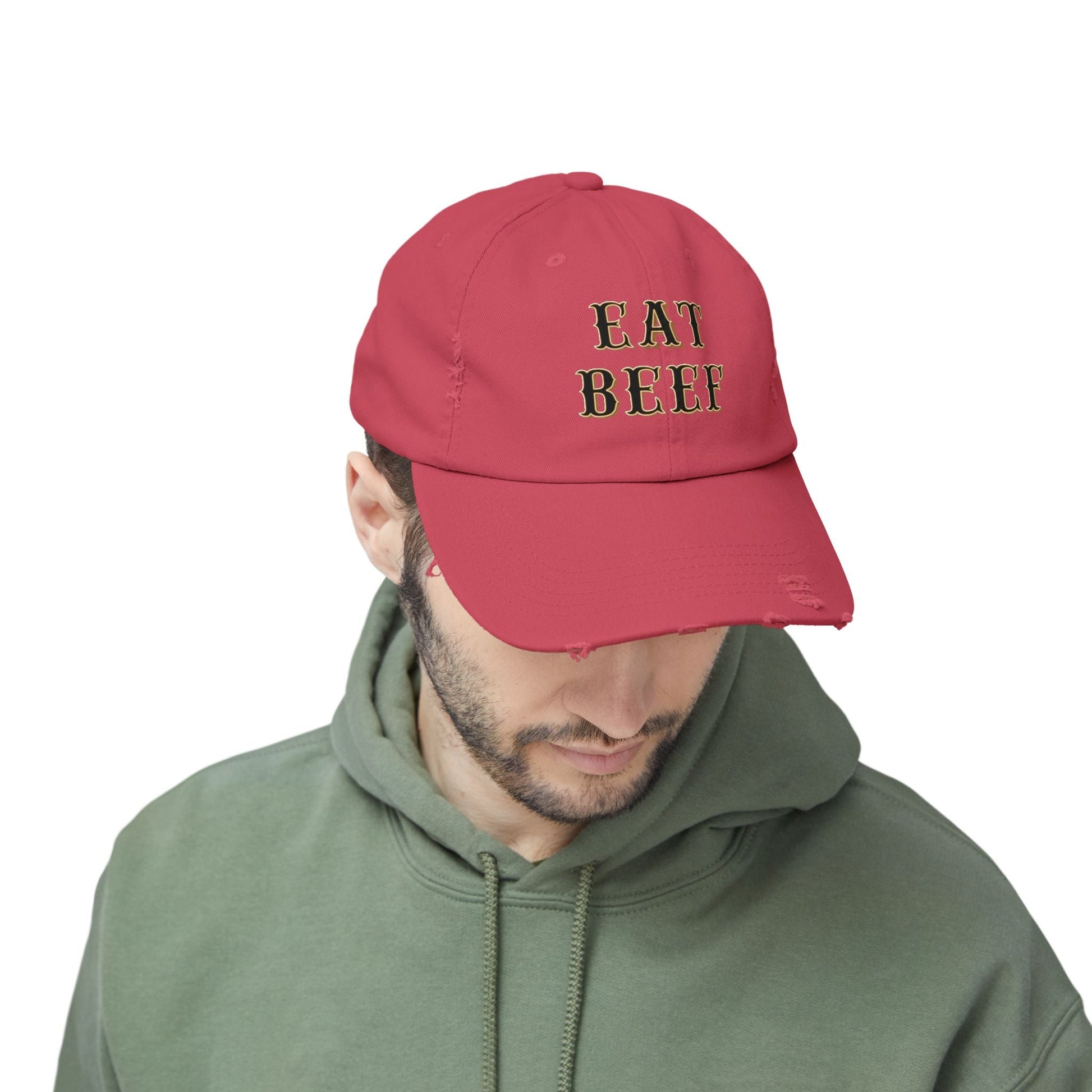 Eat Beef Unisex Distressed Cap - SmorgeousByGina