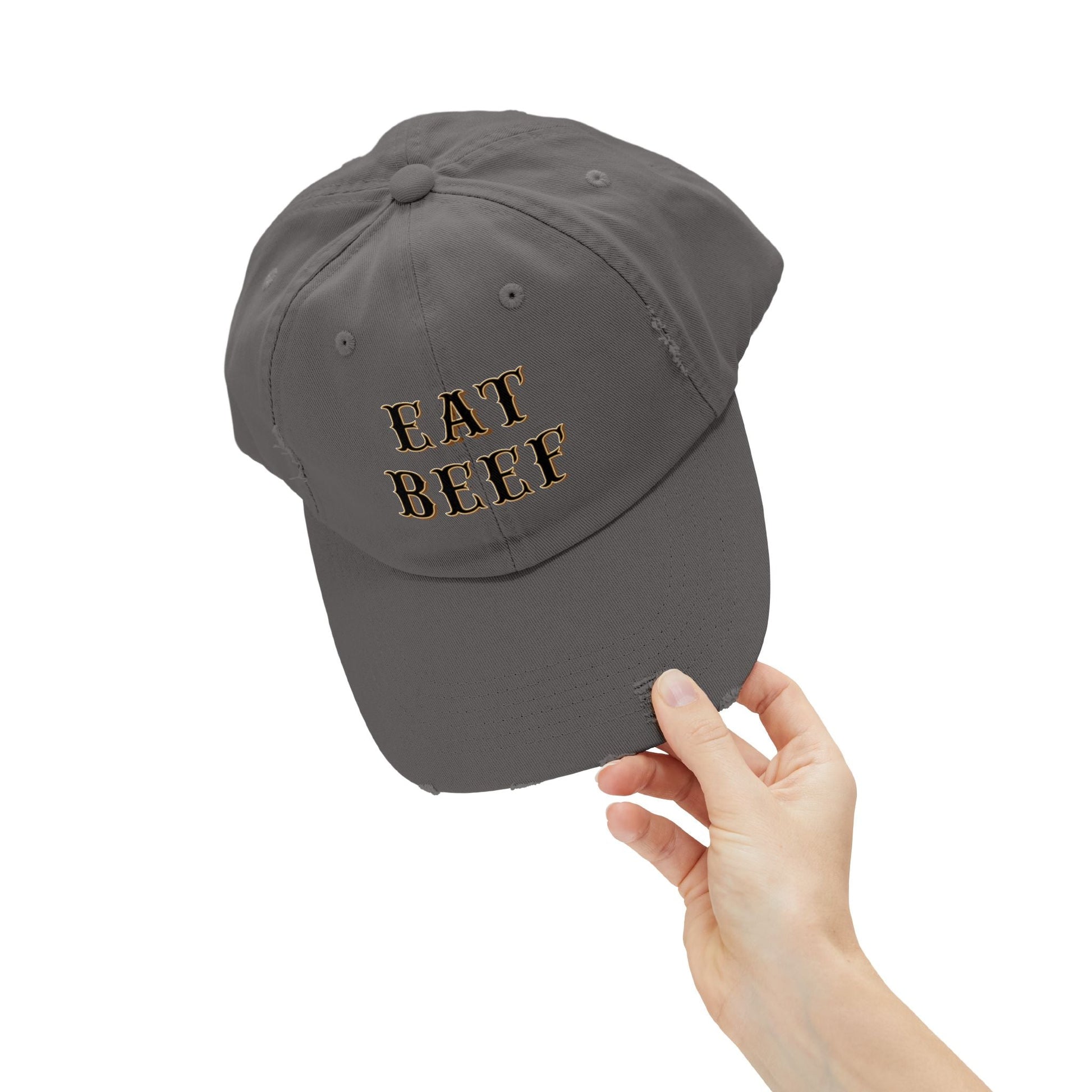Eat Beef Unisex Distressed Cap - SmorgeousByGina