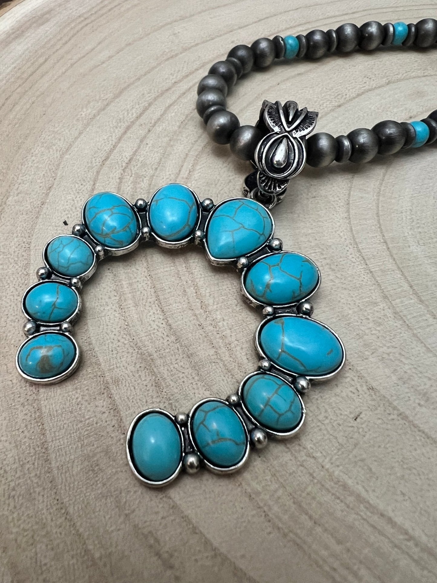 Faux Naja and Faux Pearl Necklace - 27 inch