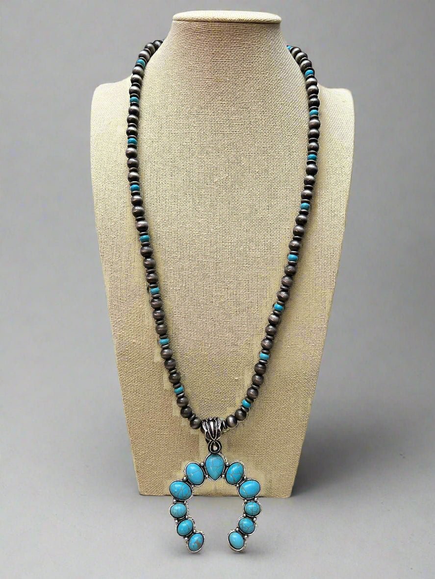 Faux Naja and Faux Pearl Necklace - 27 inch