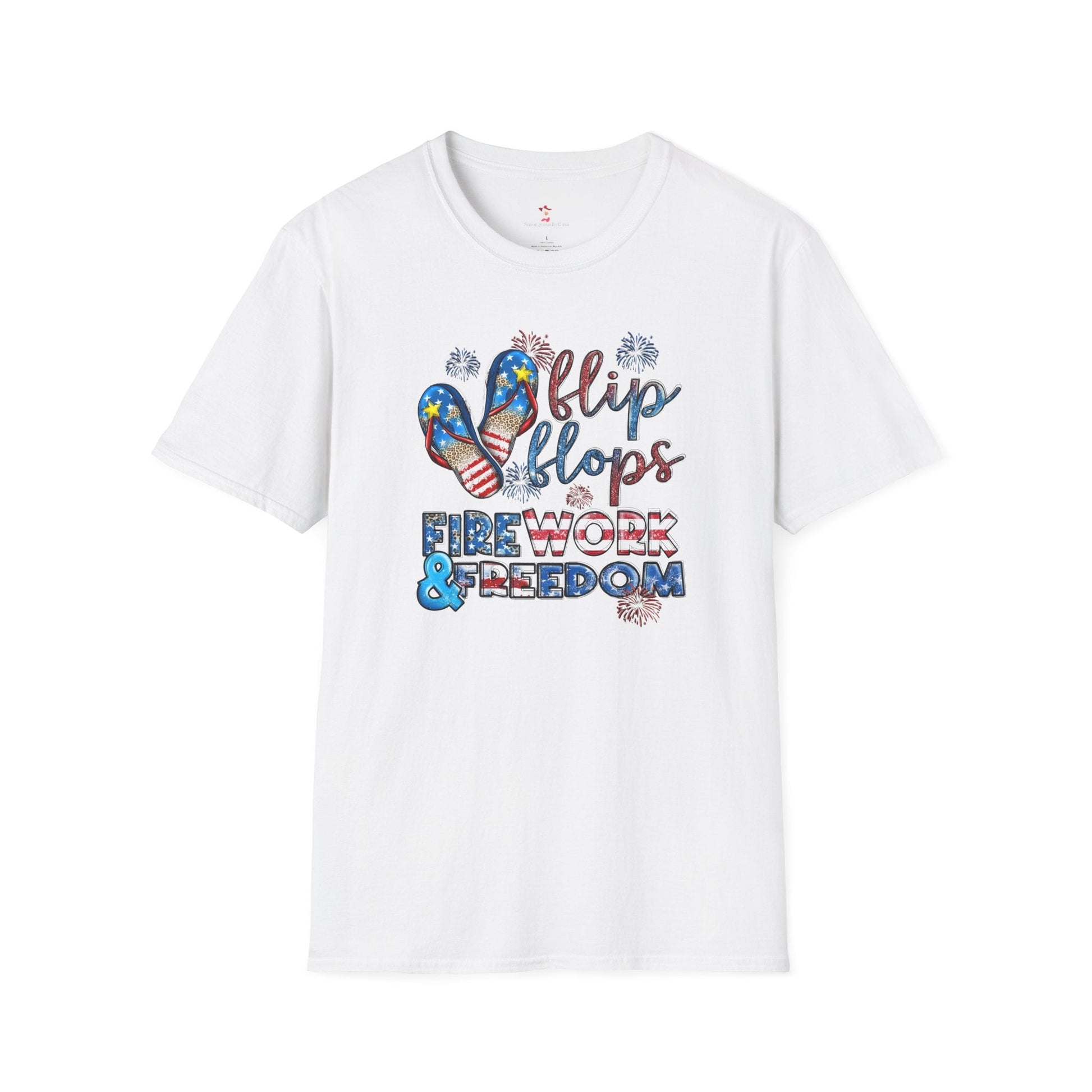 Flip Flops, Freedom, 4th of July, Softstyle T-Shirt - SmorgeousByGina