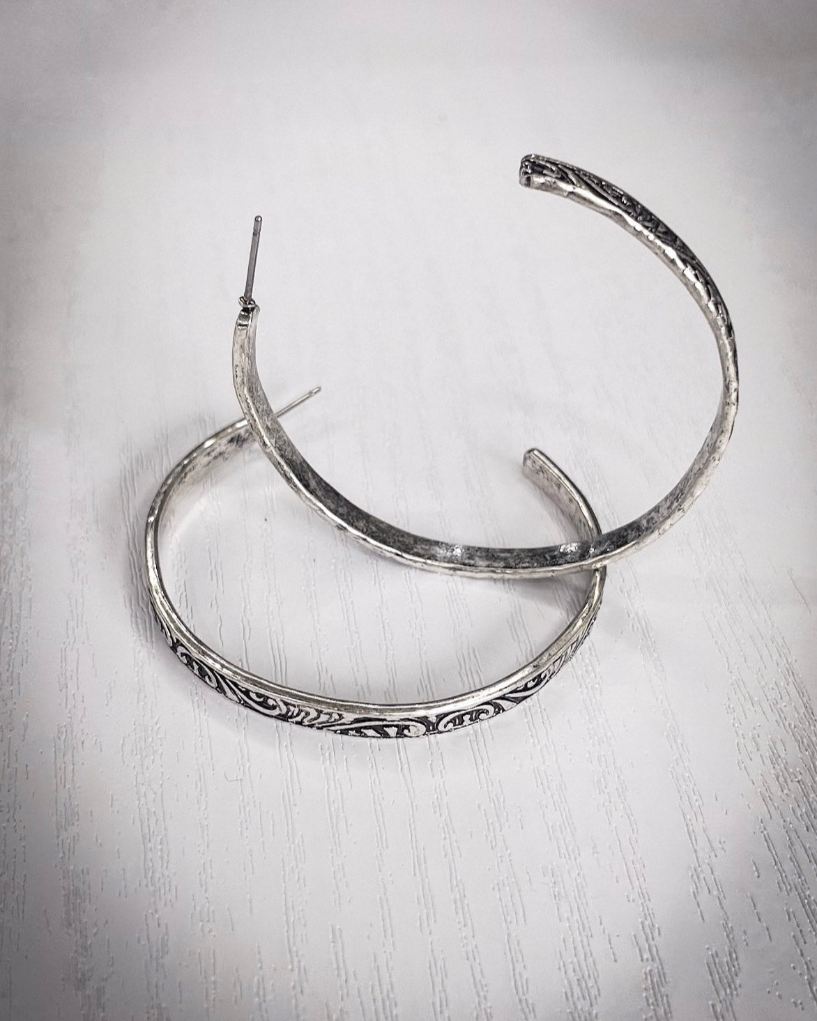 Folk Tooled Hoop Fashion Earrings