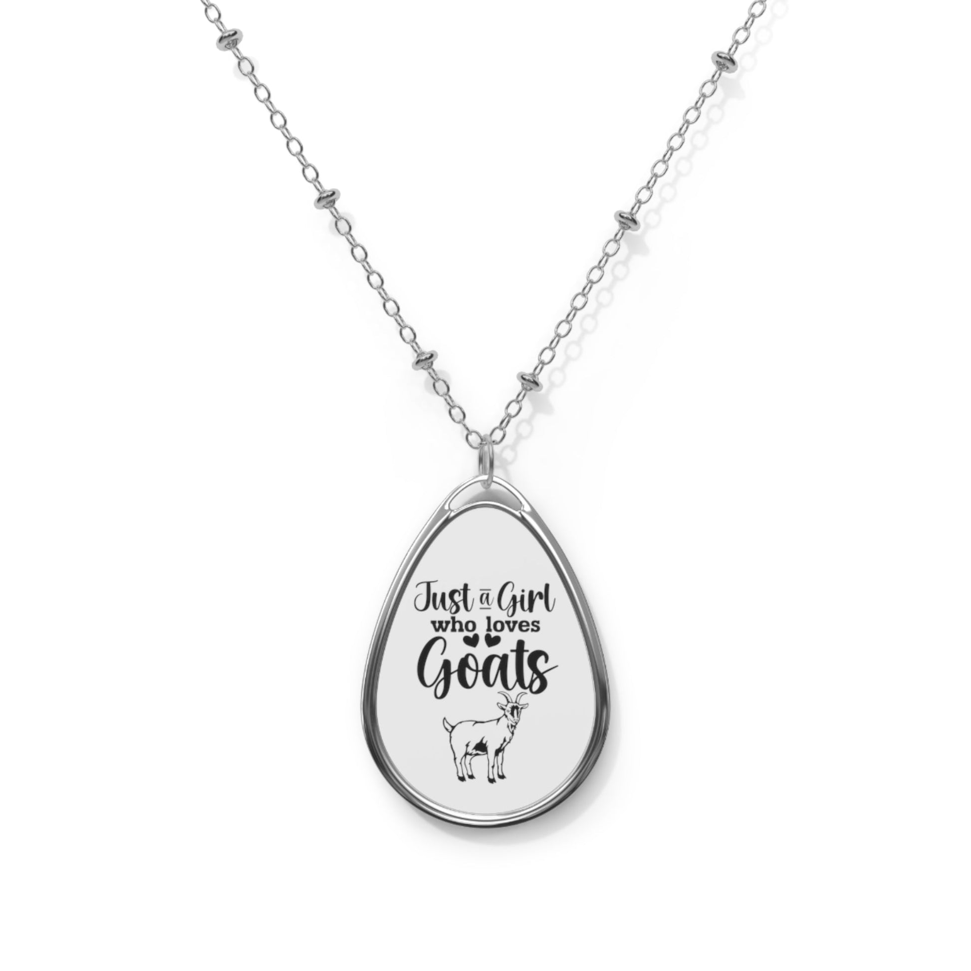 Goat Love Necklace, Goat, Nigerian Dwarf Goat, Oval Necklace - SmorgeousByGina