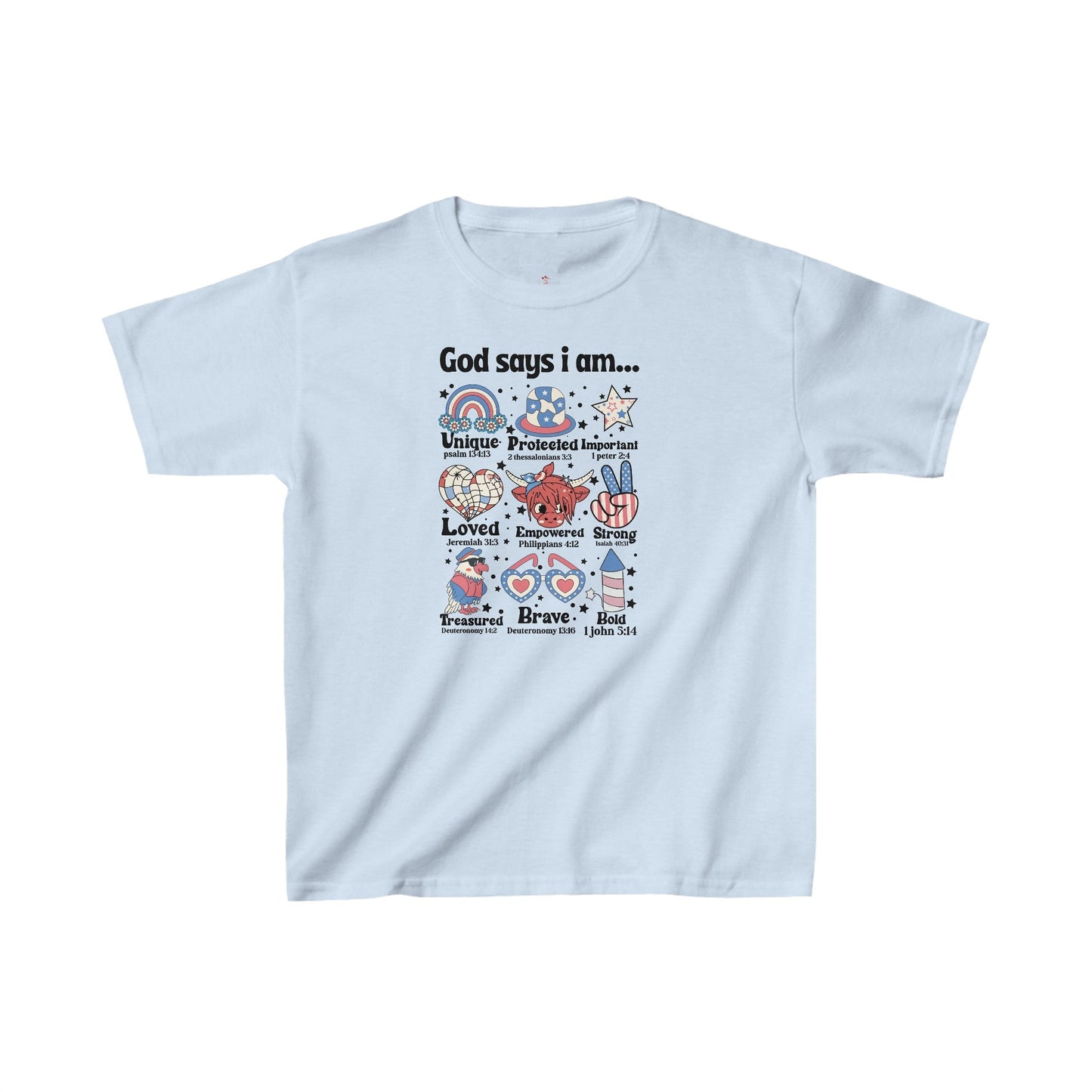 God Says I Am Tee, Kids Heavy Cotton™ Tee - SmorgeousByGina