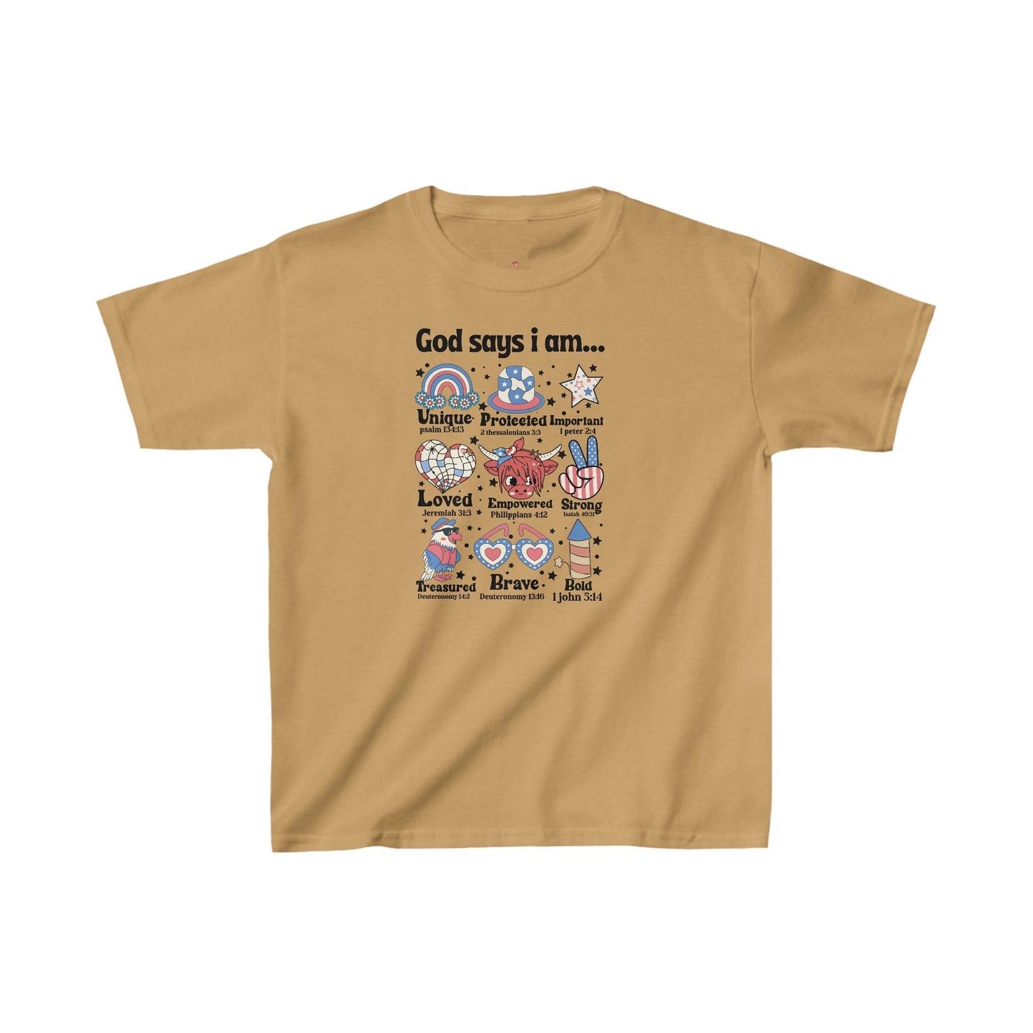 God Says I Am Tee, Kids Heavy Cotton™ Tee - SmorgeousByGina