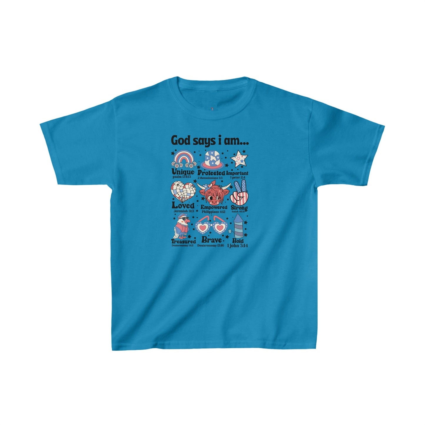 God Says I Am Tee, Kids Heavy Cotton™ Tee - SmorgeousByGina