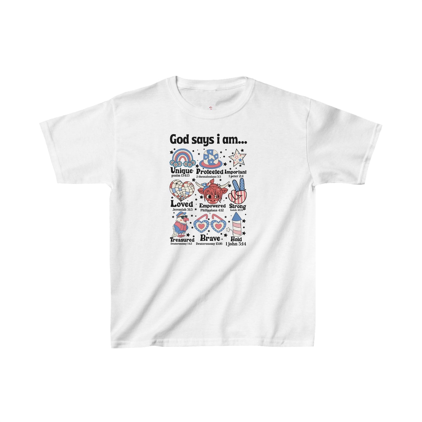 God Says I Am Tee, Kids Heavy Cotton™ Tee - SmorgeousByGina