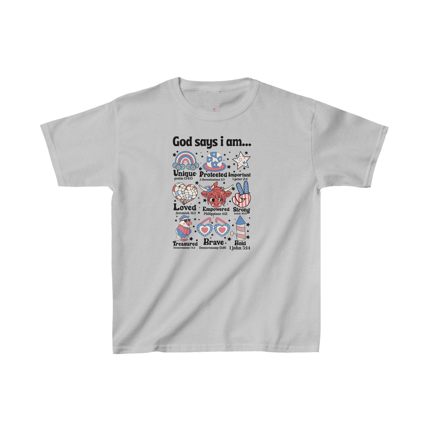 God Says I Am Tee, Kids Heavy Cotton™ Tee - SmorgeousByGina
