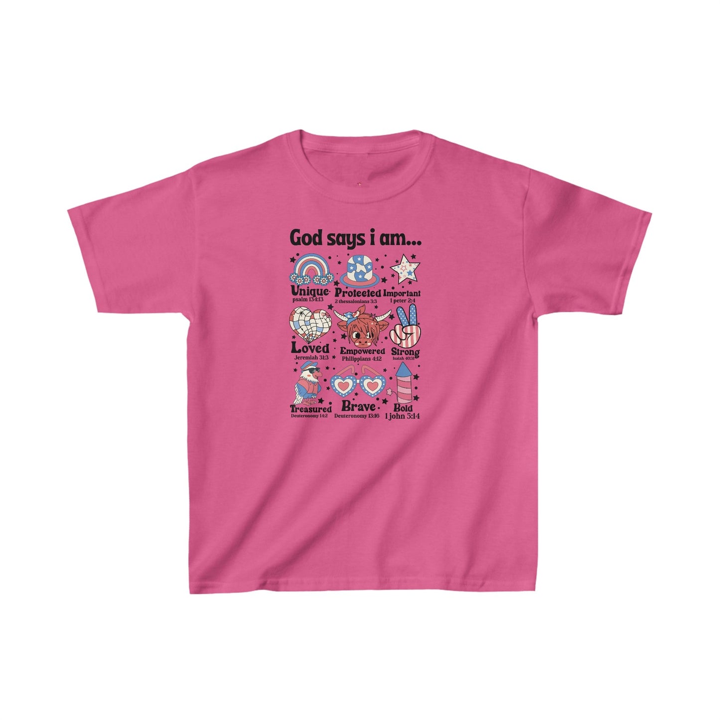 God Says I Am Tee, Kids Heavy Cotton™ Tee - SmorgeousByGina