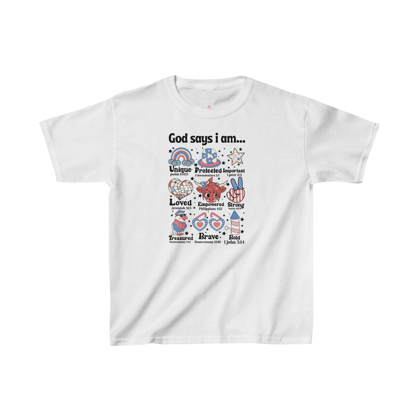God Says I Am Tee, Kids Heavy Cotton™ Tee - SmorgeousByGina