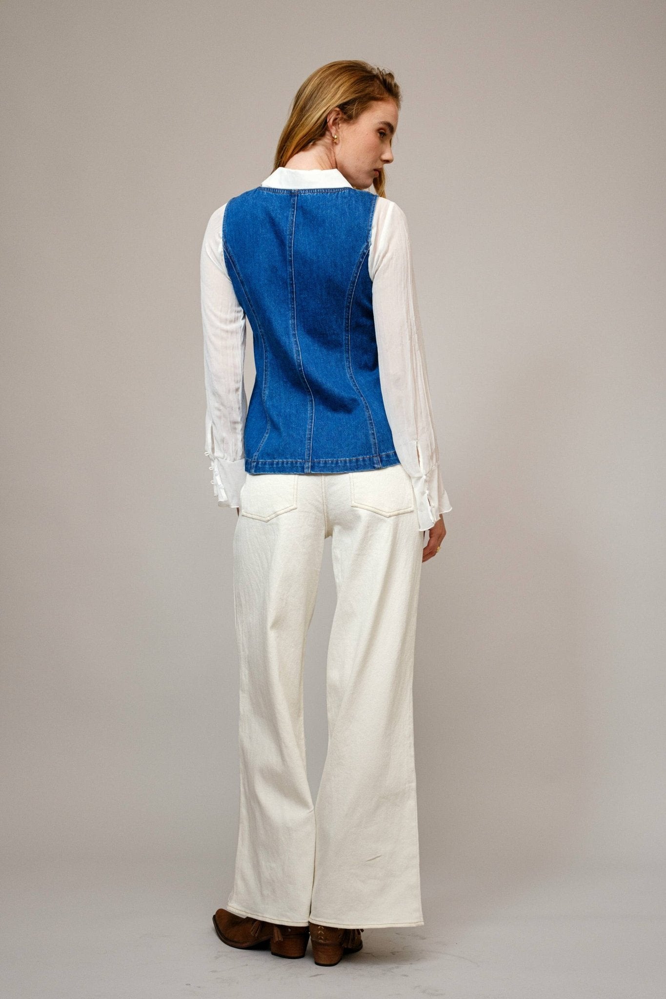 Gold Rush Button Denim Vest