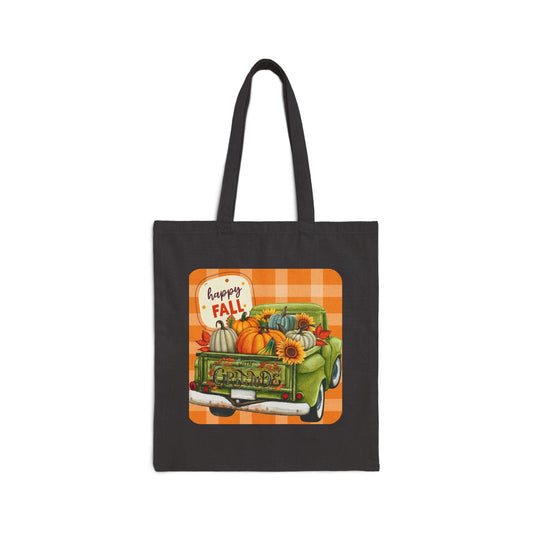 Happy Fall Cotton Canvas Tote Bag - SmorgeousByGina