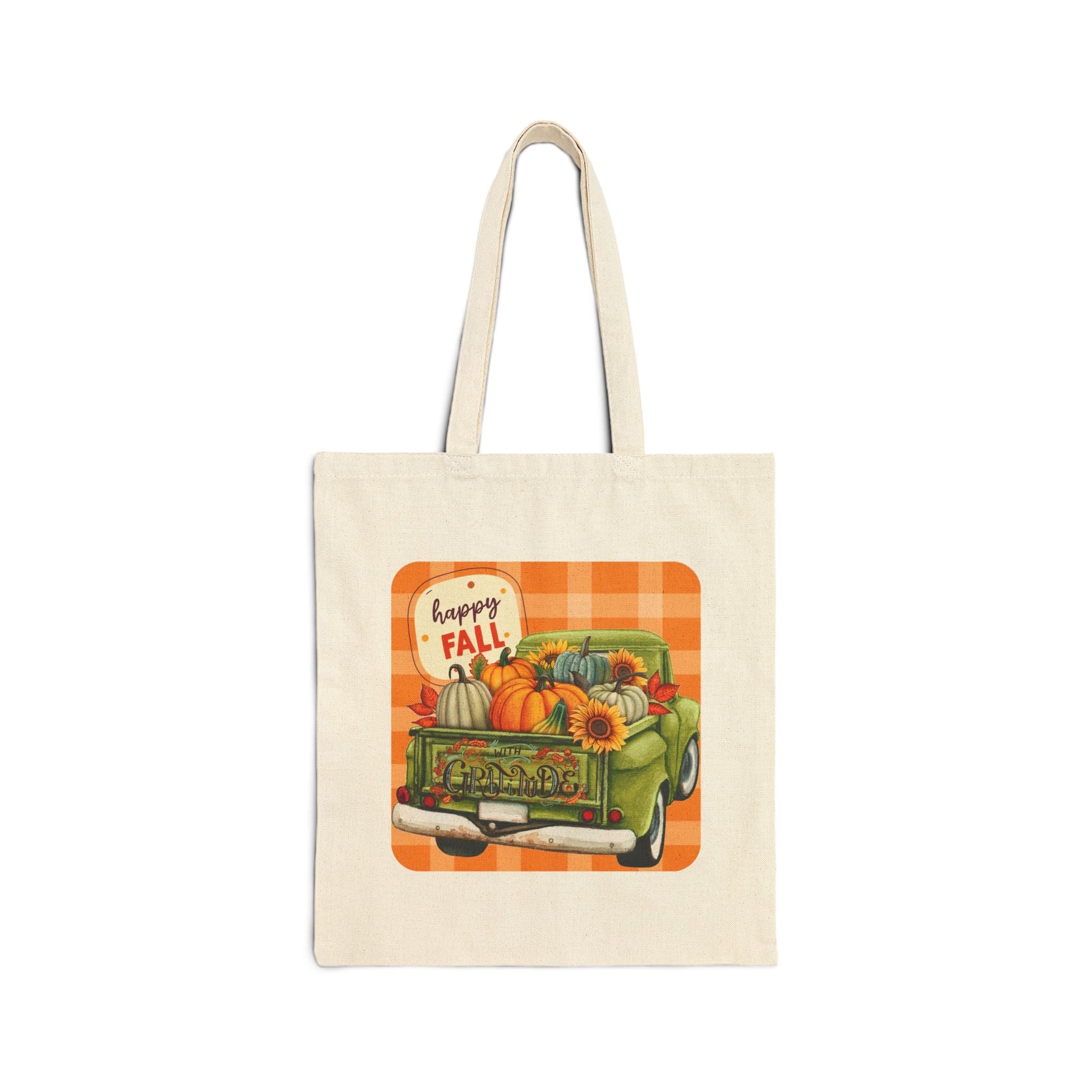 Happy Fall Cotton Canvas Tote Bag - SmorgeousByGina