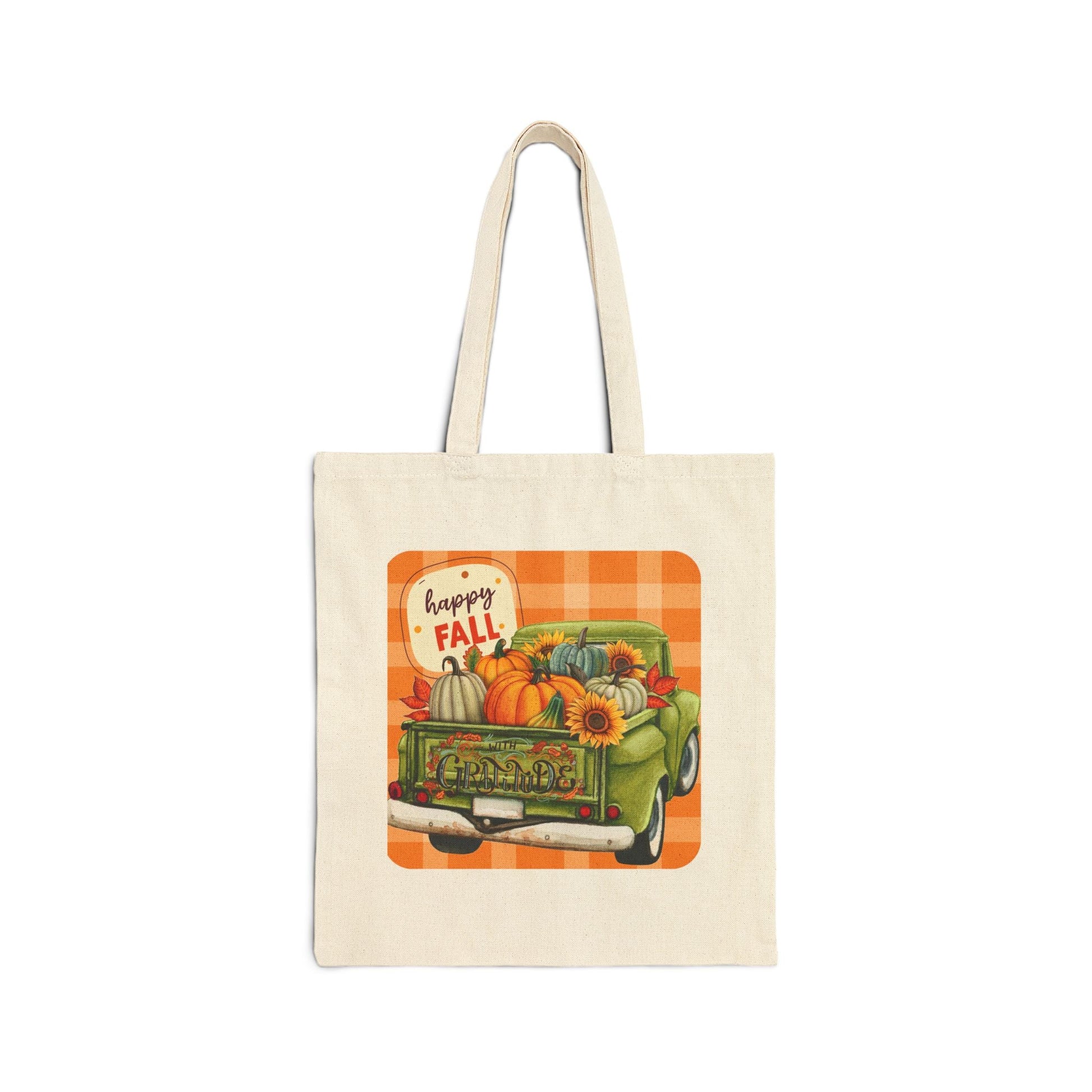 Happy Fall Cotton Canvas Tote Bag - SmorgeousByGina