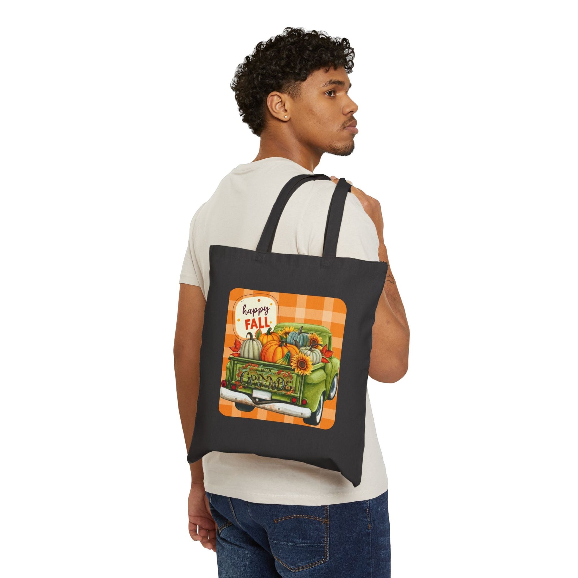 Happy Fall Cotton Canvas Tote Bag - SmorgeousByGina