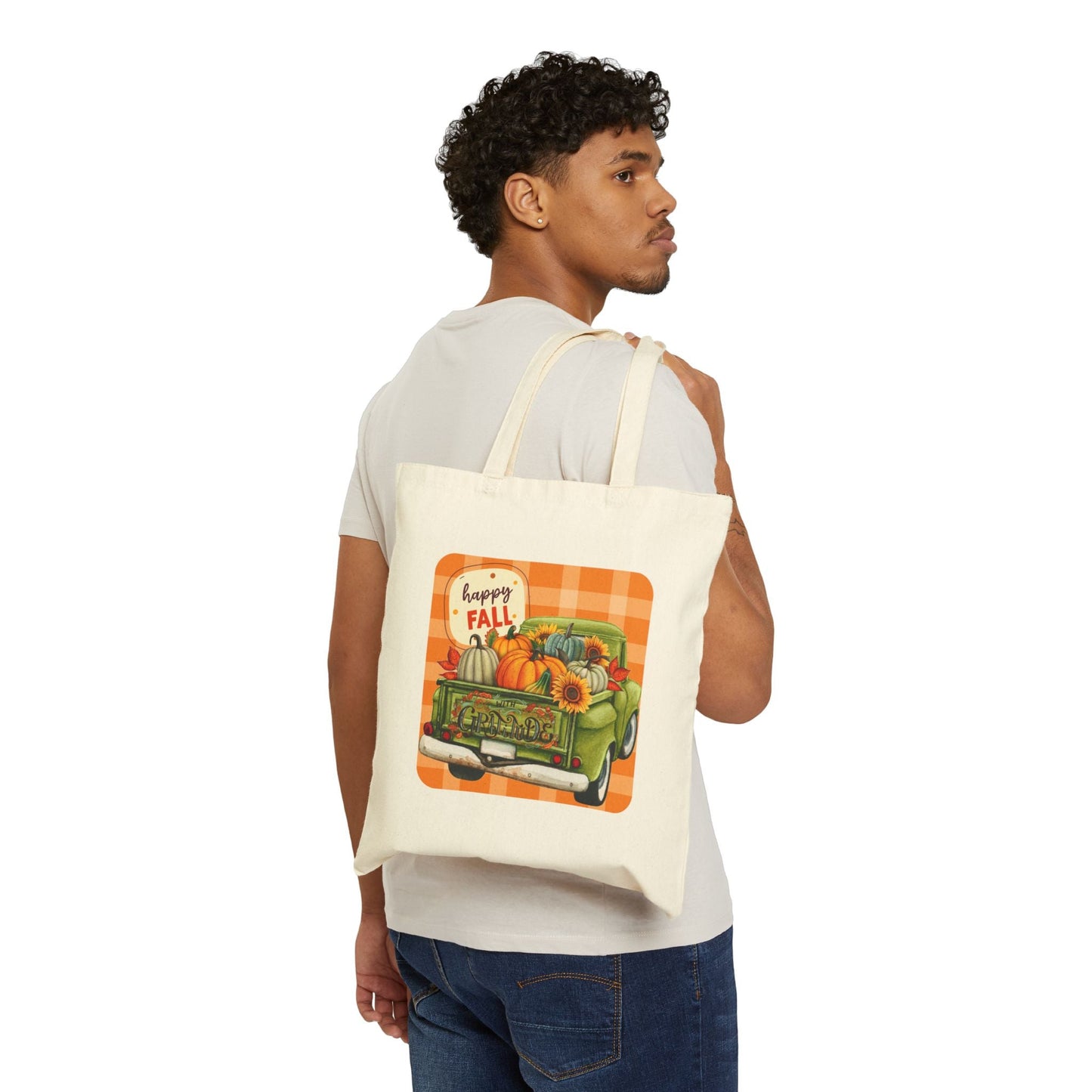 Happy Fall Cotton Canvas Tote Bag - SmorgeousByGina