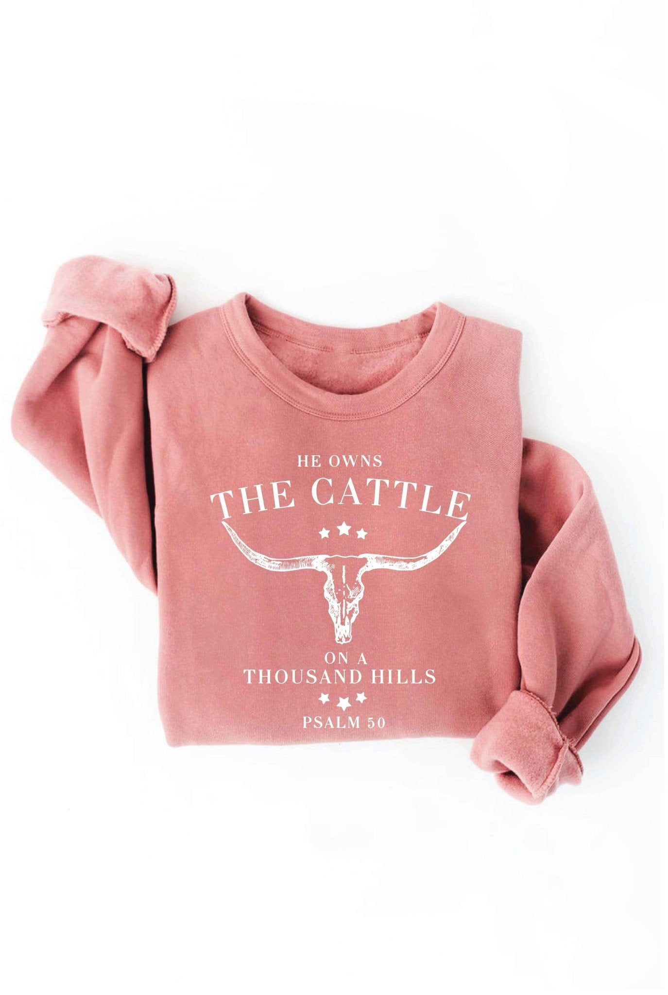 He Owns the Cattle Graphic Sweatshirt - small available