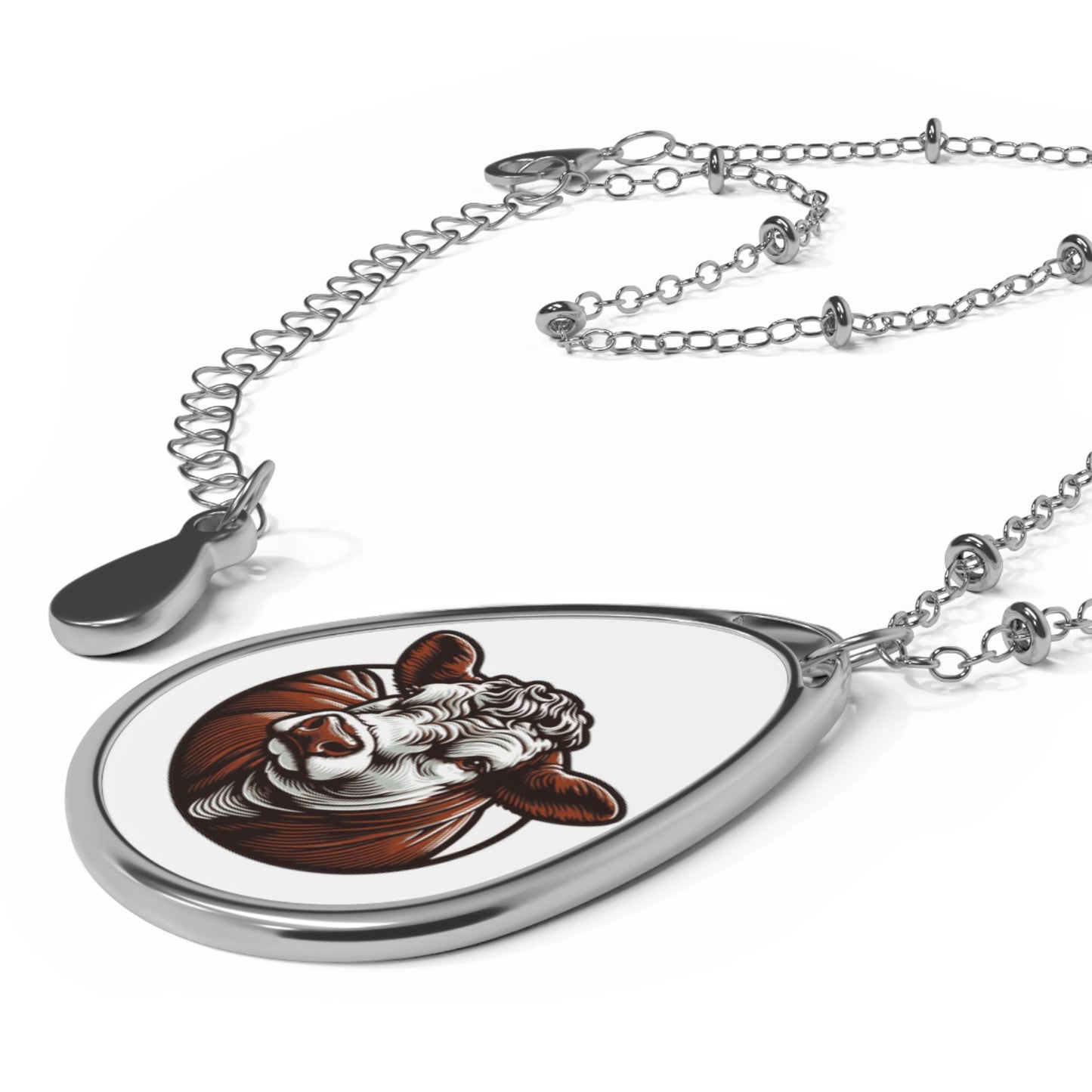 Hereford Pendant, Hereford Necklace, Eat Beef, Beef, Hereford, Western, Beef, Oval Necklace - SmorgeousByGina