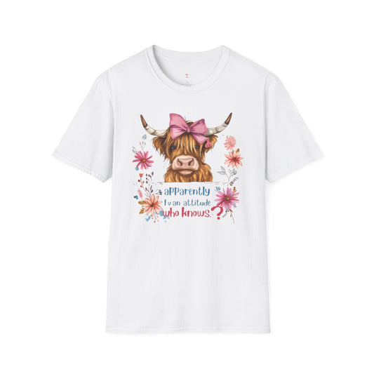Highland Attitude, Highland Cattle, Softstyle T-Shirt - SmorgeousByGina