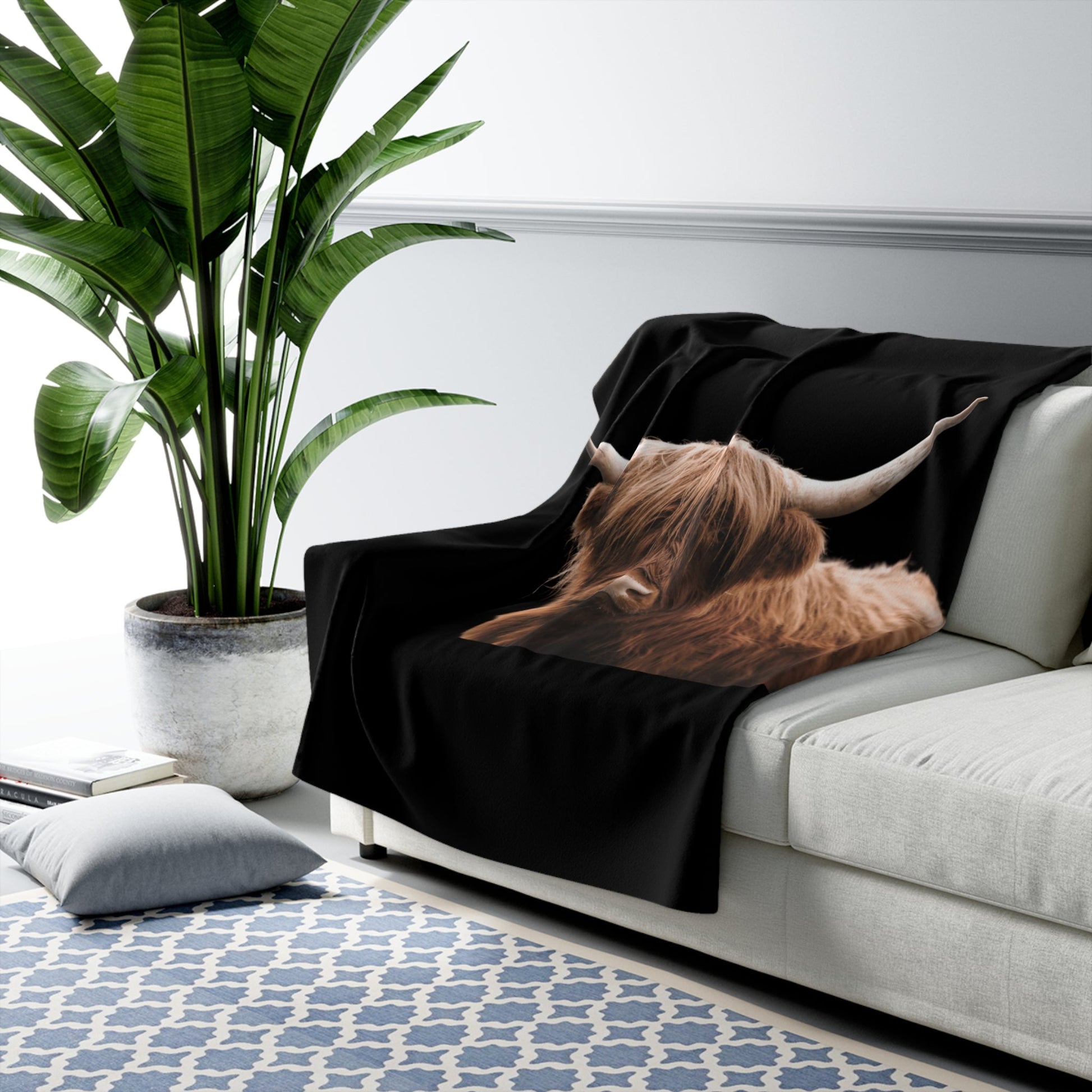 Highland Cattle Sherpa Fleece Blanket - SmorgeousByGina