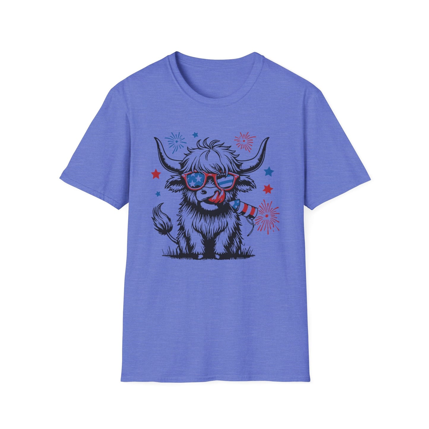 Highland Heifer Tee, 4th of July, Softstyle T - Shirt - SmorgeousByGina