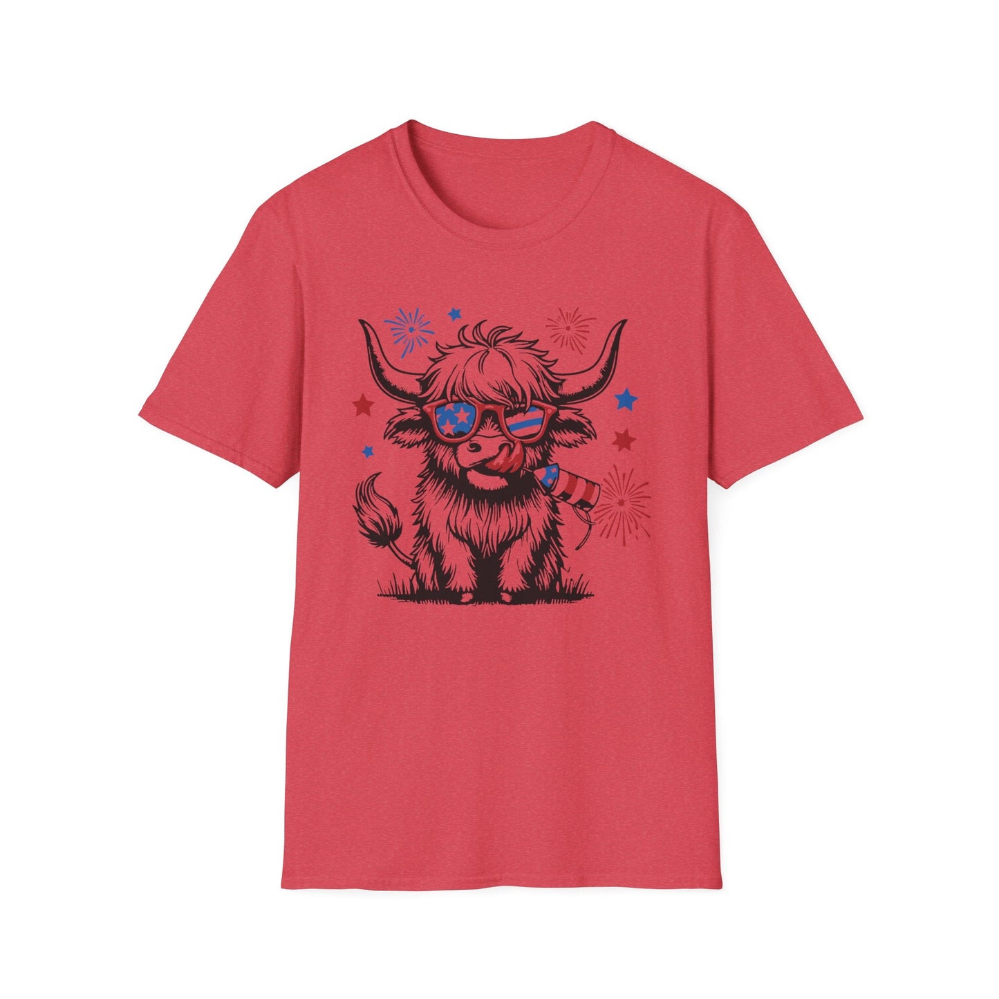 Highland Heifer Tee, 4th of July, Softstyle T - Shirt - SmorgeousByGina