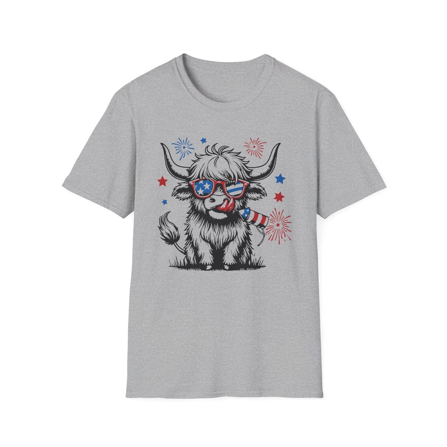 Highland Heifer Tee, 4th of July, Softstyle T - Shirt - SmorgeousByGina