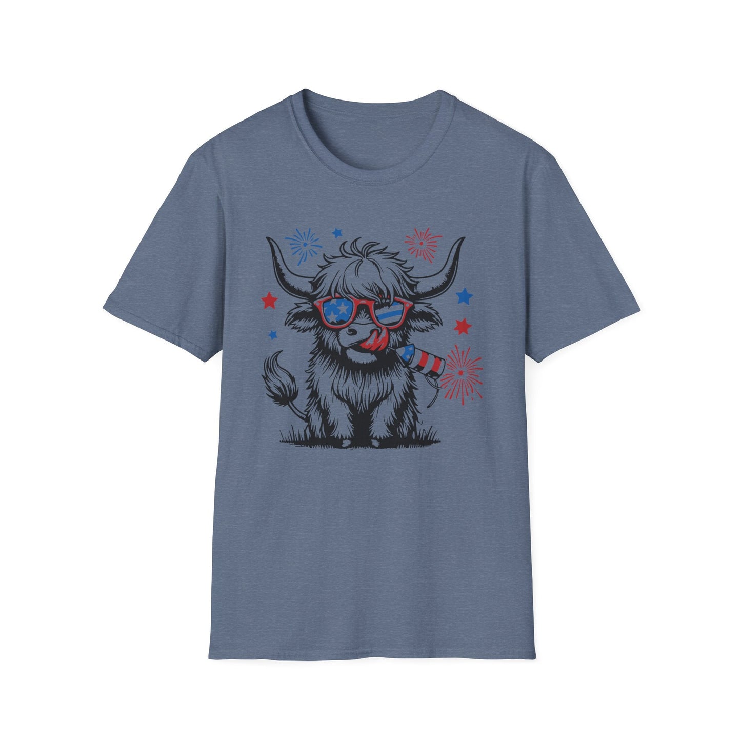 Highland Heifer Tee, 4th of July, Softstyle T - Shirt - SmorgeousByGina