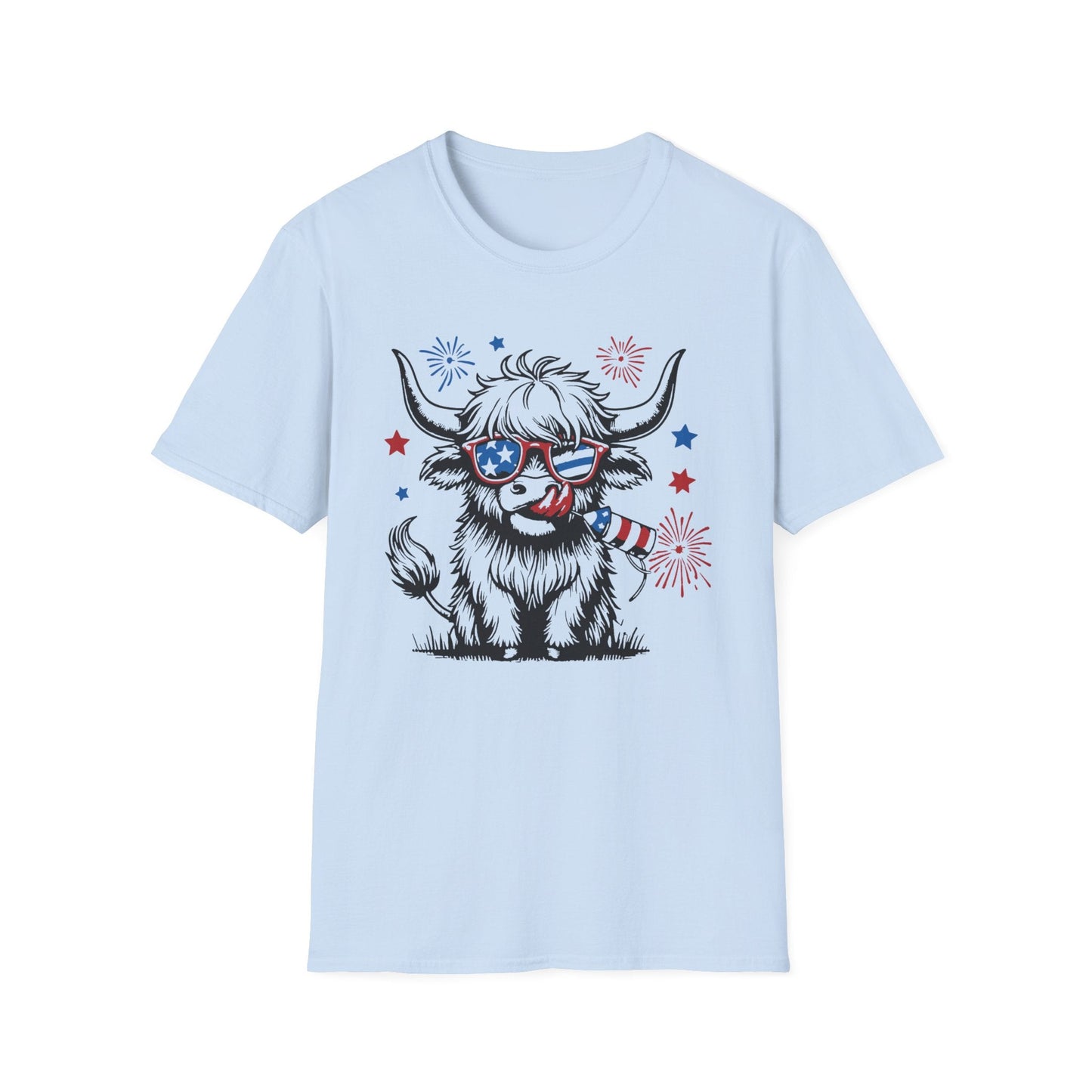 Highland Heifer Tee, 4th of July, Softstyle T - Shirt - SmorgeousByGina
