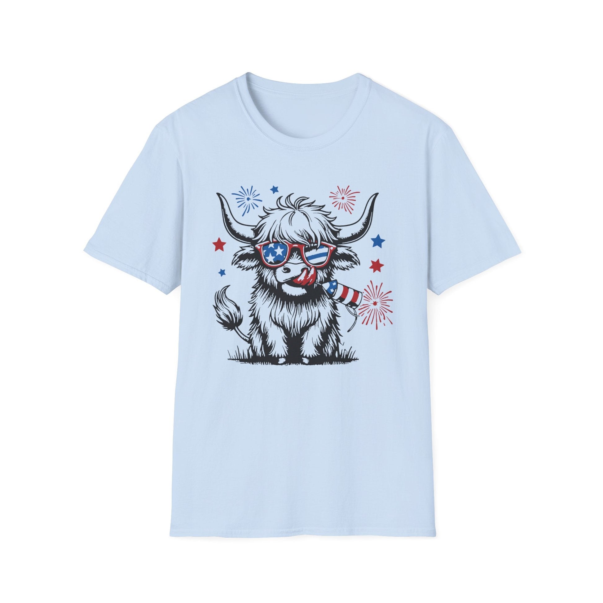 Highland Heifer Tee, 4th of July, Softstyle T - Shirt - SmorgeousByGina